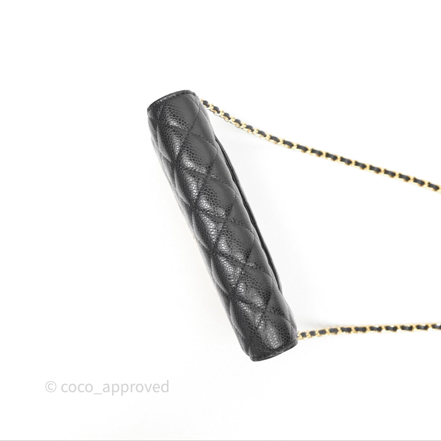 Chanel Classic Wallet On Chain WOC Quilted Black Caviar Gold Hardware