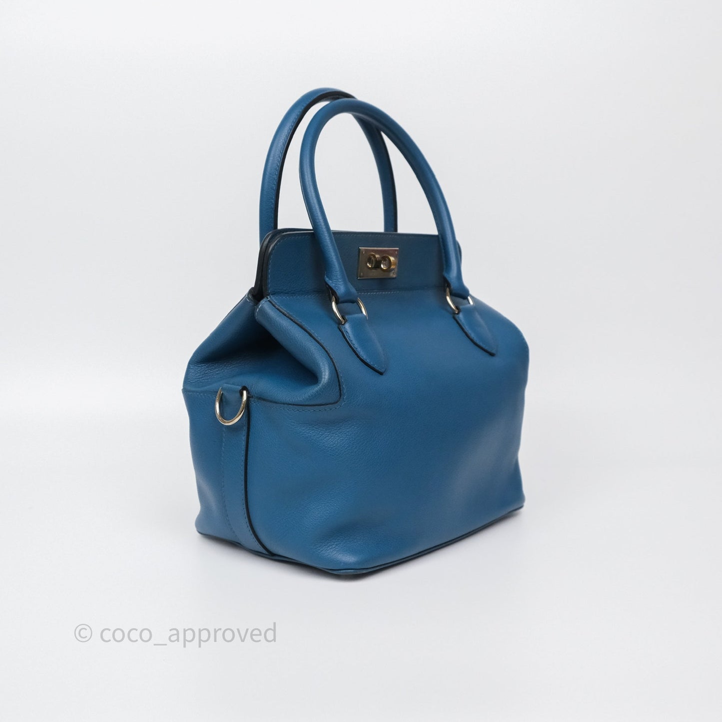 Hermès ToolBox 20 Bleu Cobalt 7C Evercolor Palladium Hardware
