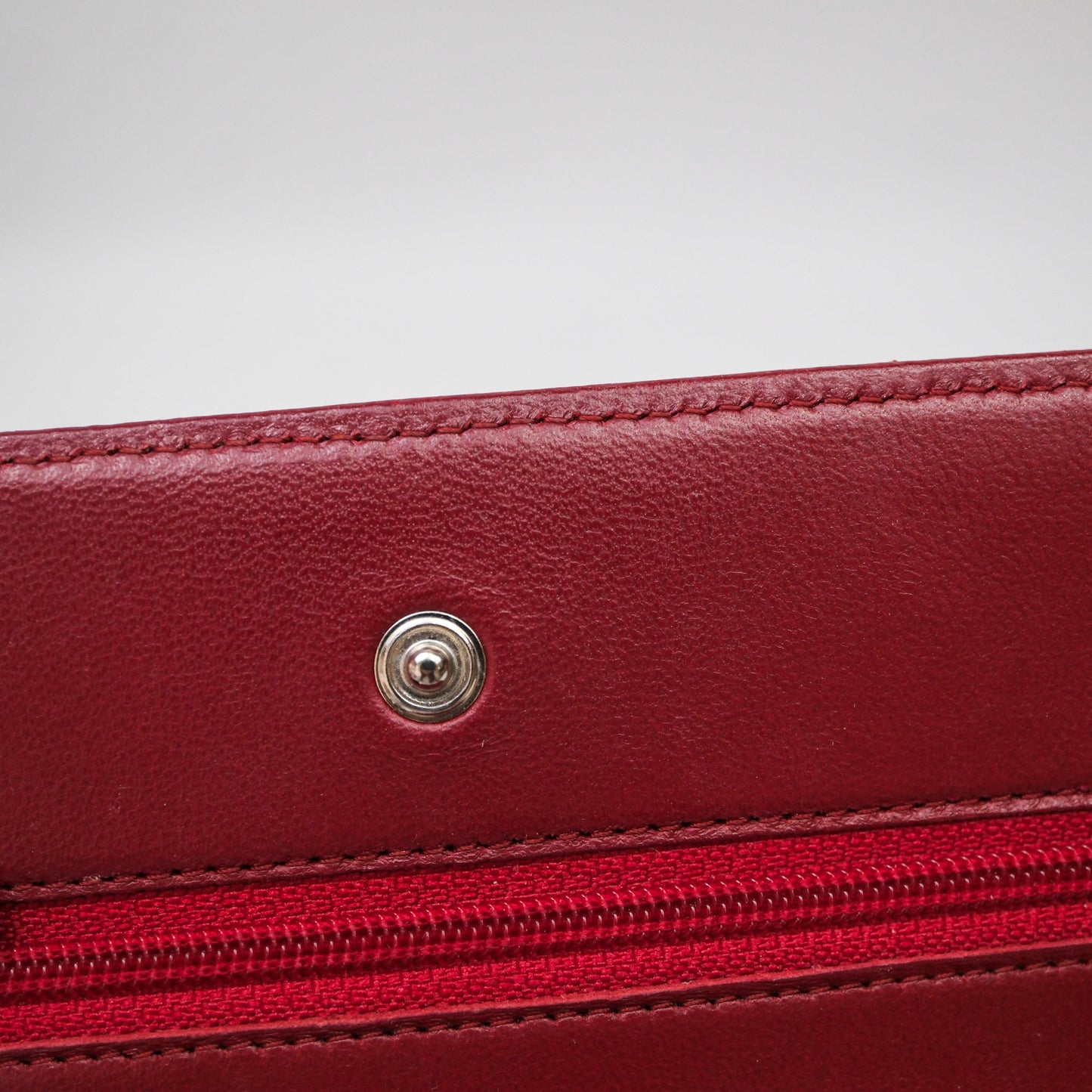 Chanel Quilted Wallet on Chain WOC Red Lambskin Silver Hardware