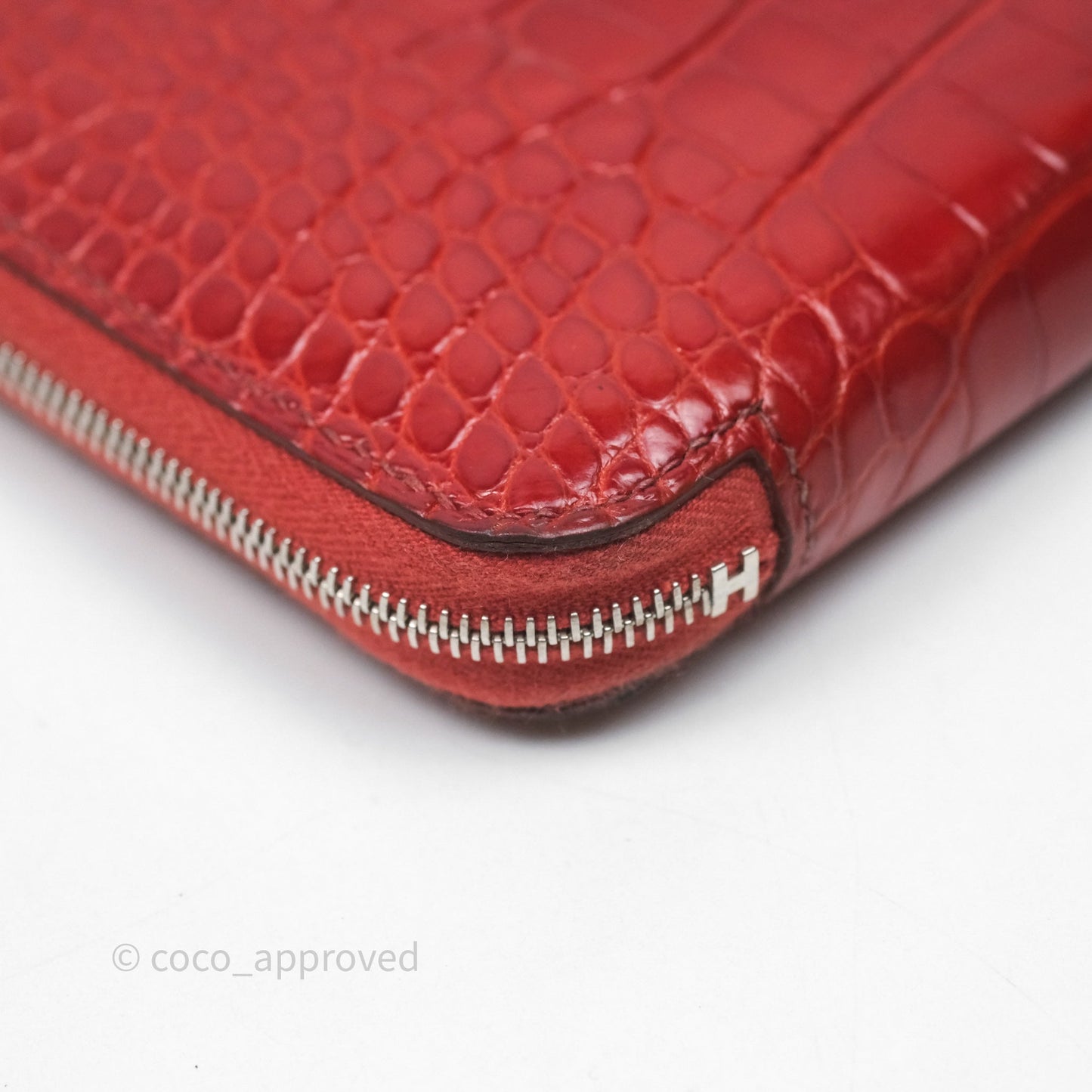 Hermès Azap Wallet Red Alligator Palladium Hardware