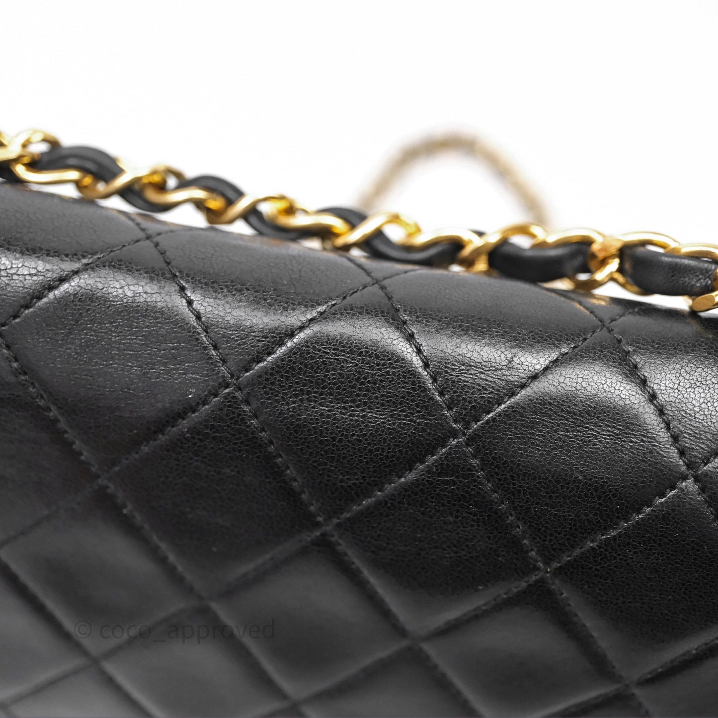 Chanel Classic Vintage Double Flap M/L Black Lambskin Gold Hardware