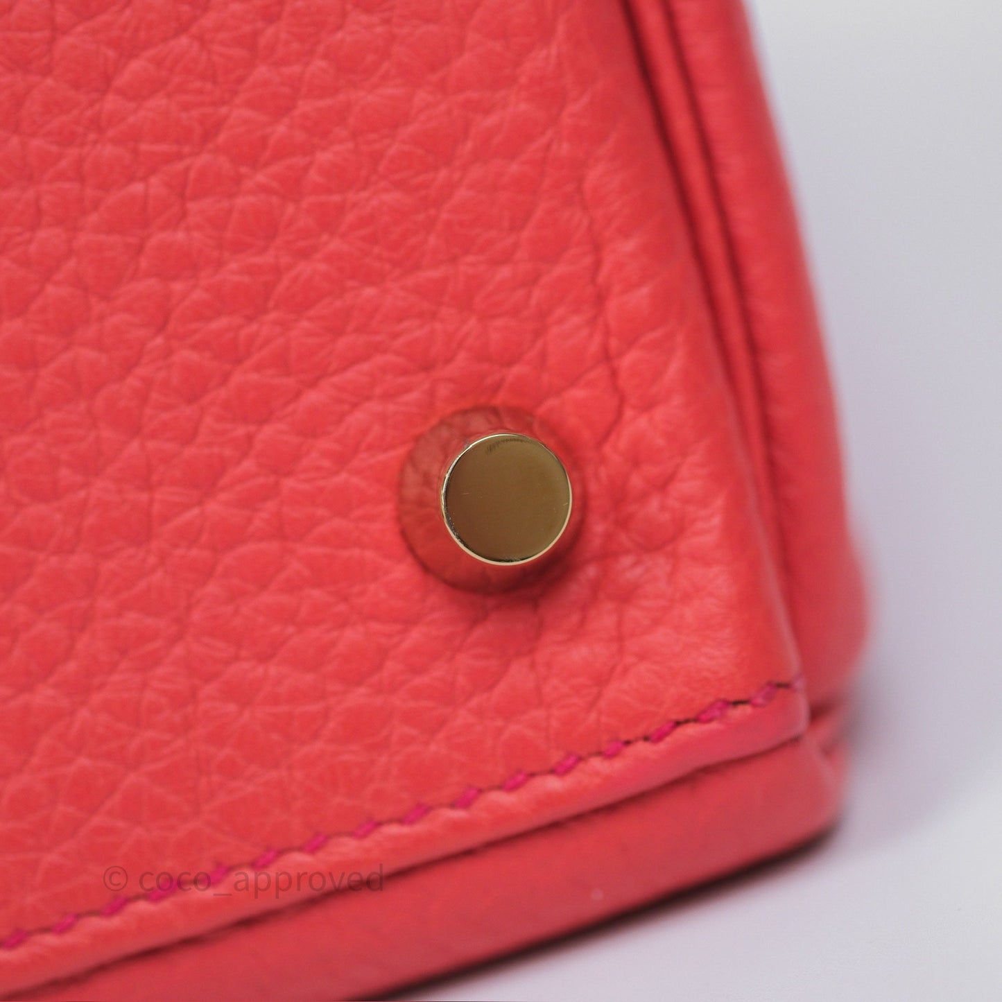 Hermès Kelly 28 Rose Jaipur Retourne Togo Gold Hardware