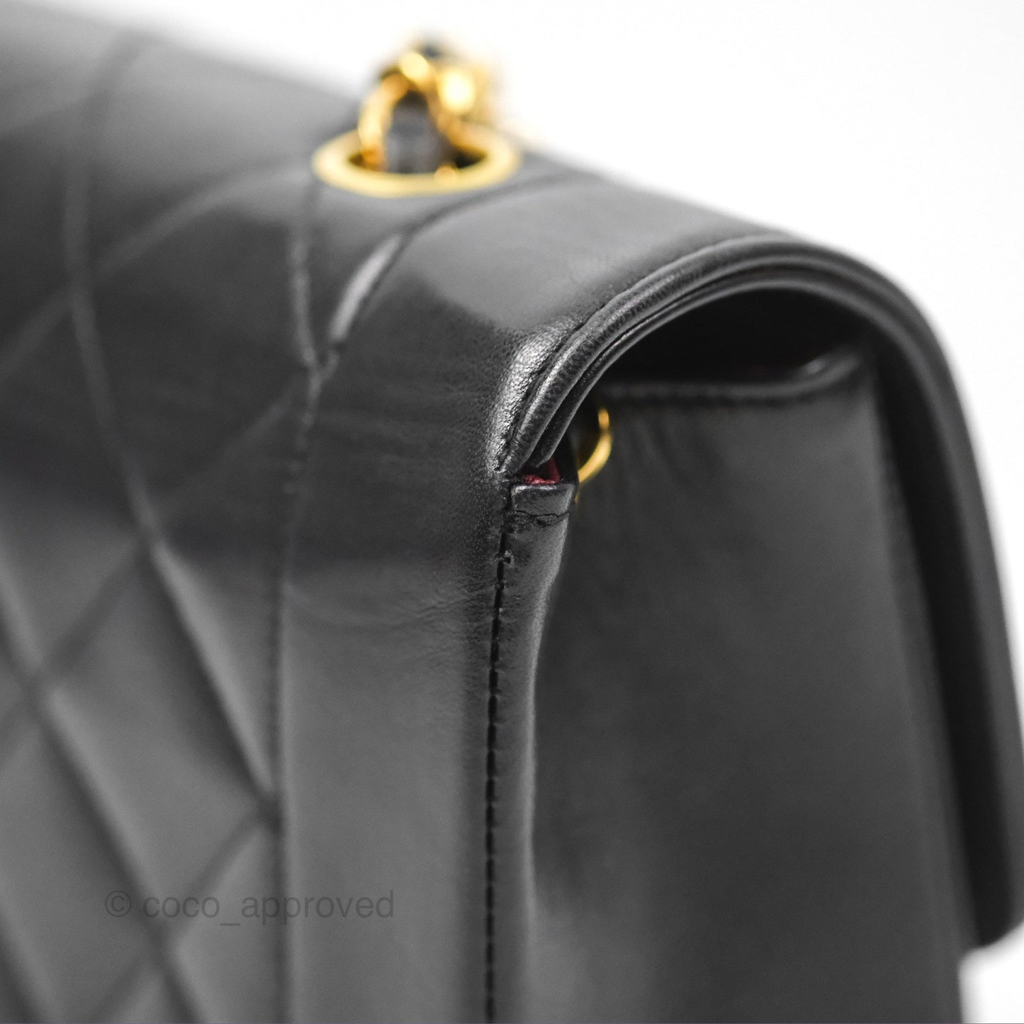 Chanel Vintage Small Quilted Classic Diana Flap Bag Black Lambskin 24K Gold Hardware