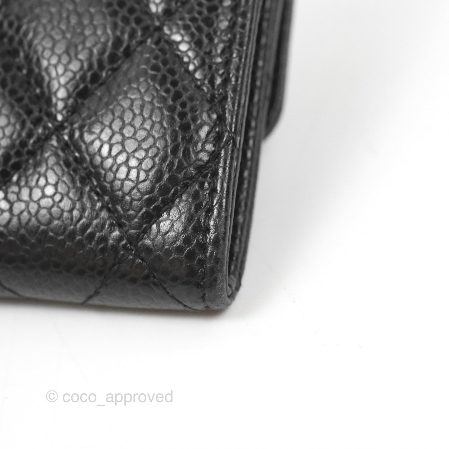 Chanel Classic Quilted Flap Card Holder Black Caviar Gold Hardware