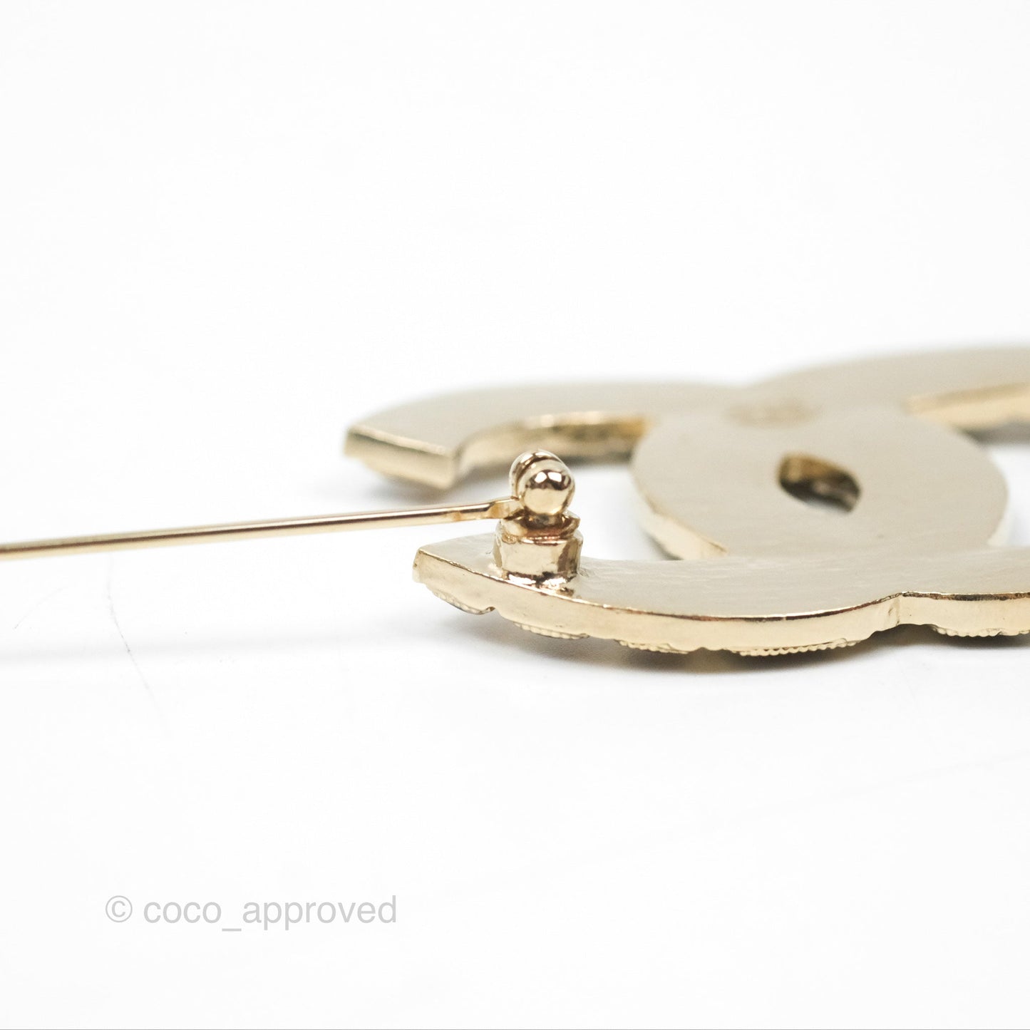 Chanel CC Brown Gripoix Rectangle Brooch Gold Tone 19A