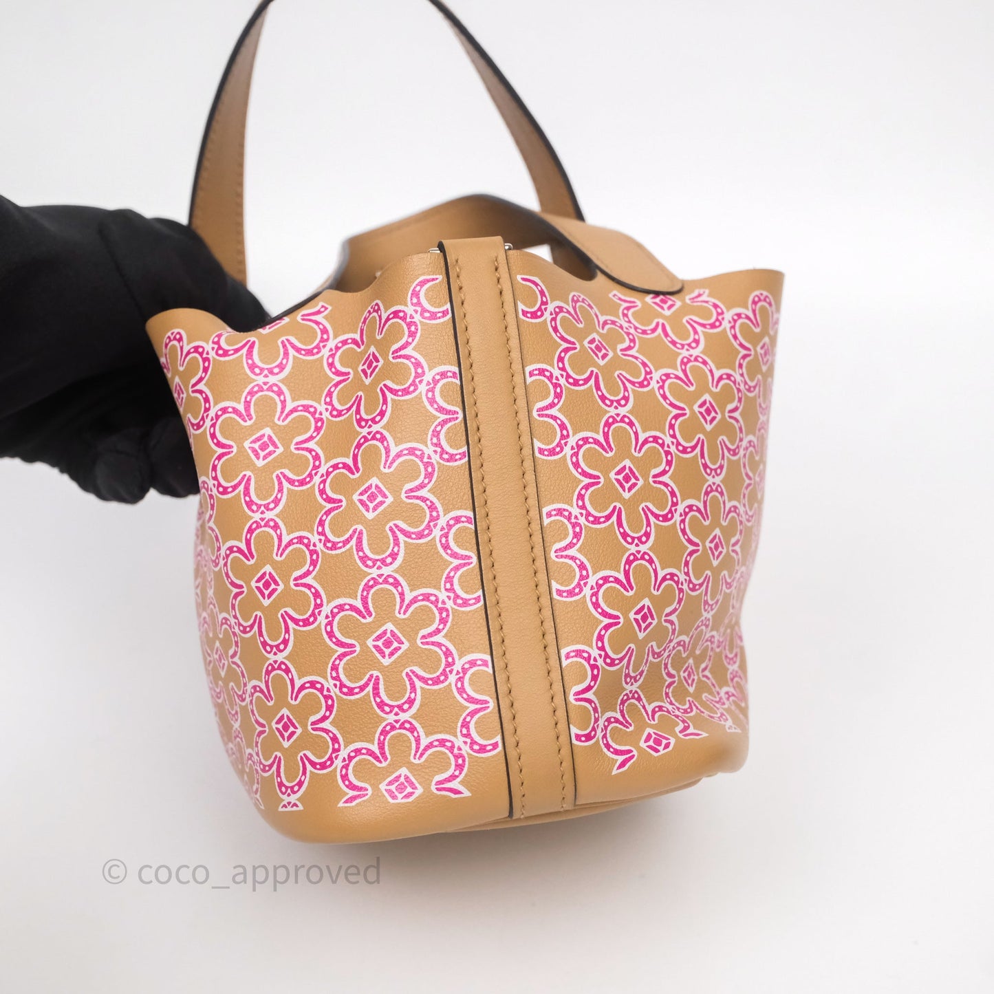 Hermès Micro Picotin 14 Lucky Daisy Chai 0M/Rose 5T Swift Palladium Hardware