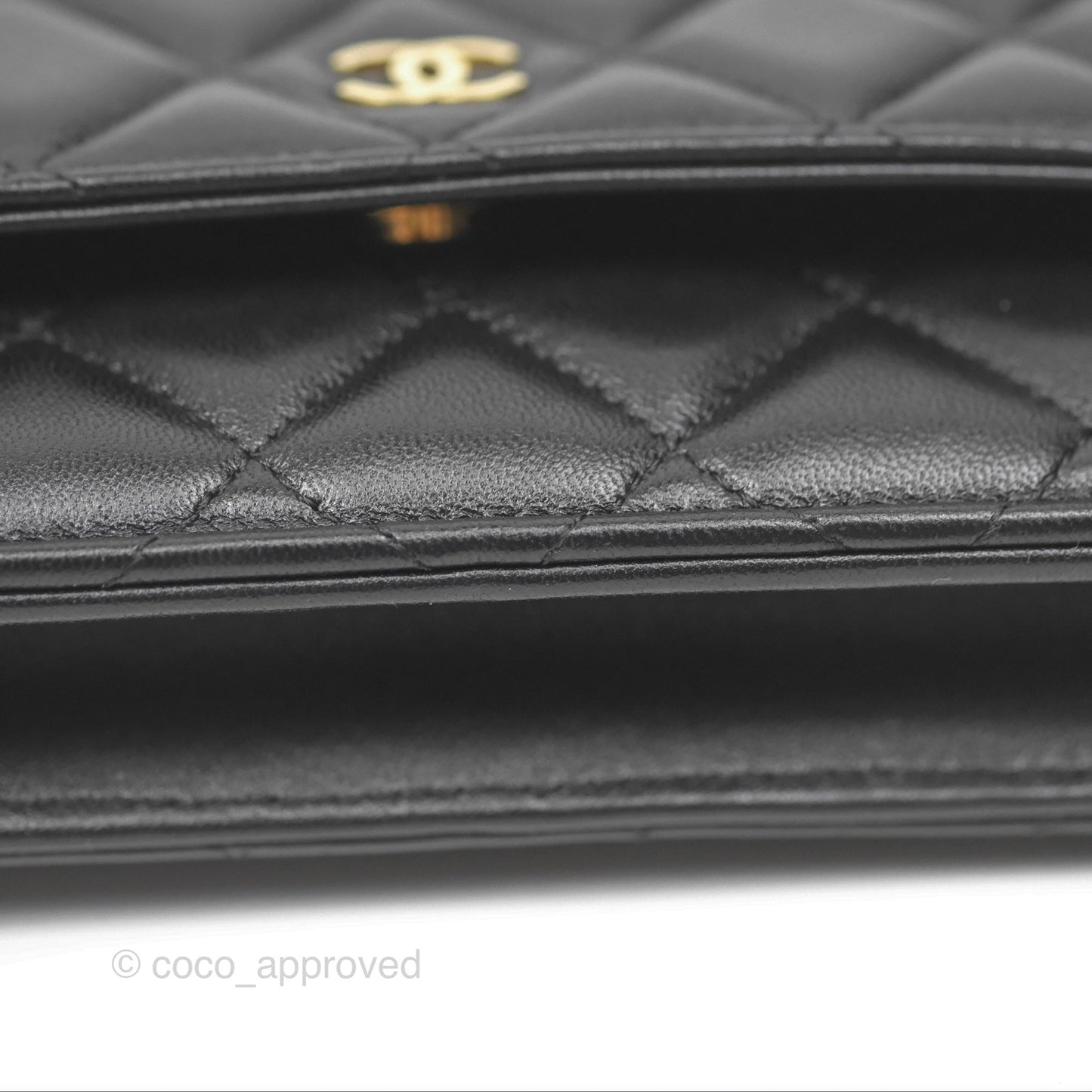 Chanel Quilted Classic WOC Black Lambskin Gold Hardware