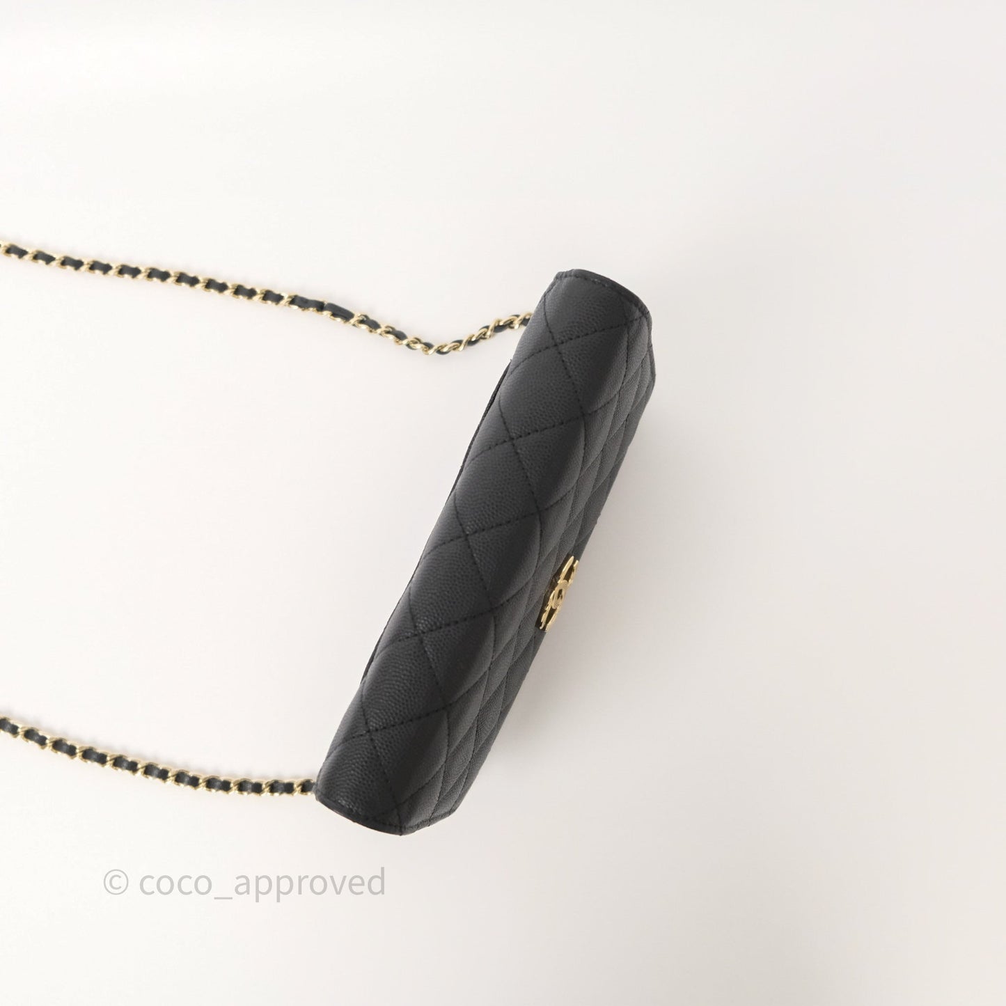Chanel Wallet On Chain WOC Black Caviar Gold Hardware 23C