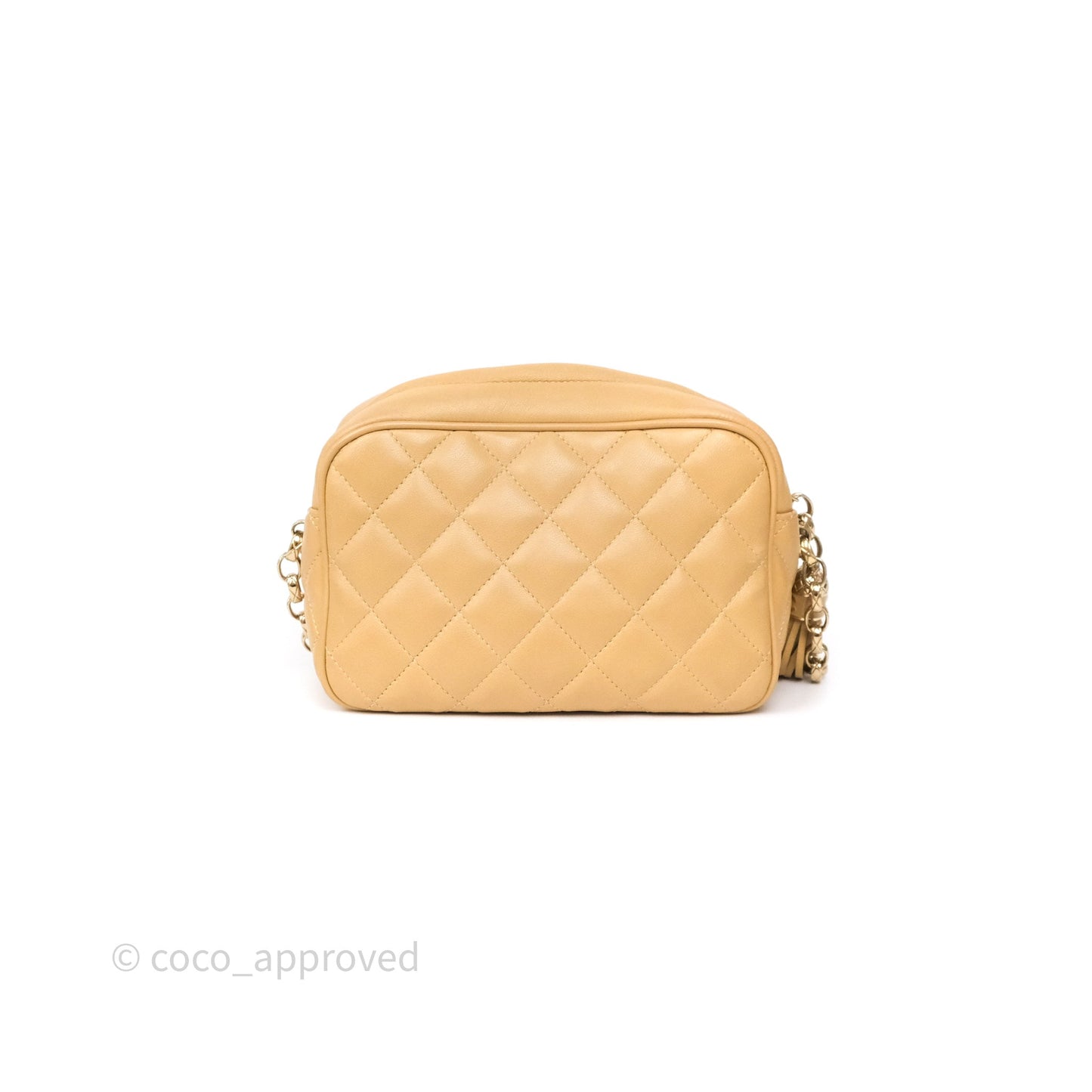 Chanel Coco Vintage Camera Case Beige Calfskin Gold Hardware