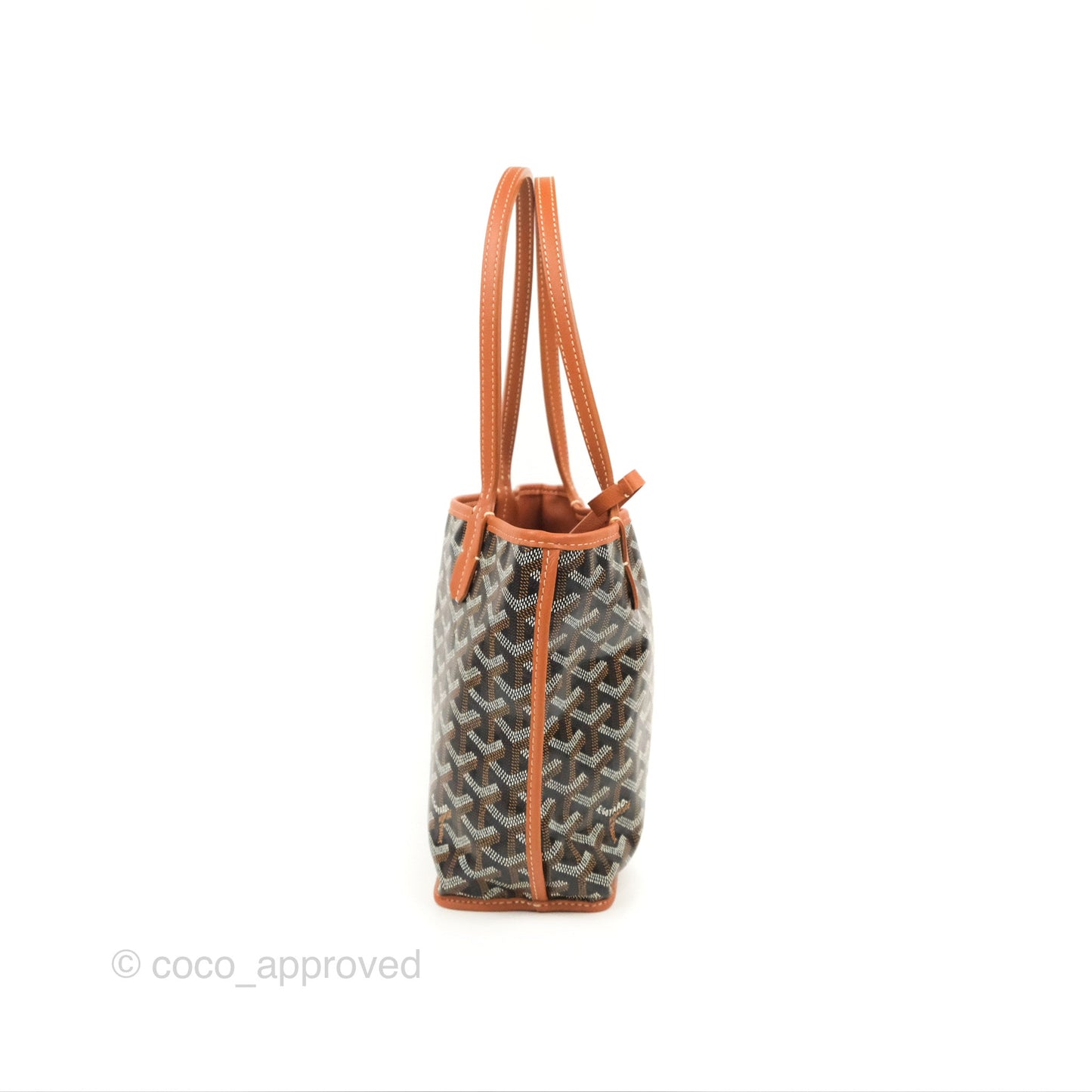 Goyard Anjou Mini Bag Goyardine Canvas Black/Tan