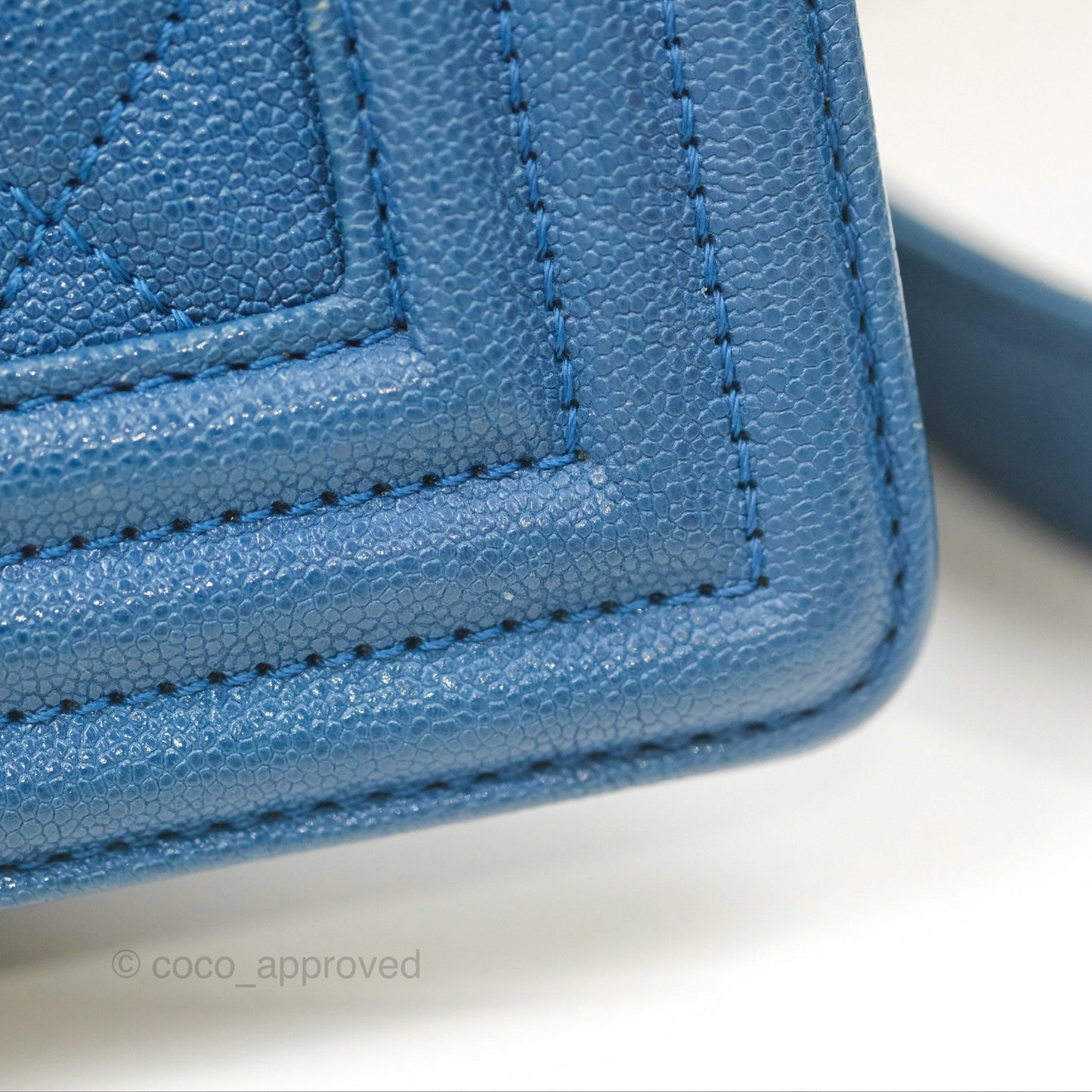 Chanel Small Boy Blue Caviar Gold Hardware