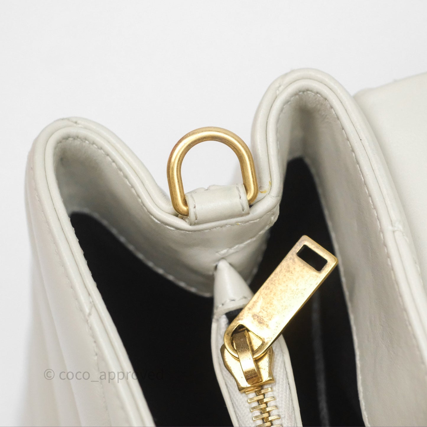 Saint Laurent Loulou Small Flap Bag Ivory Light Beige Gold Hardware