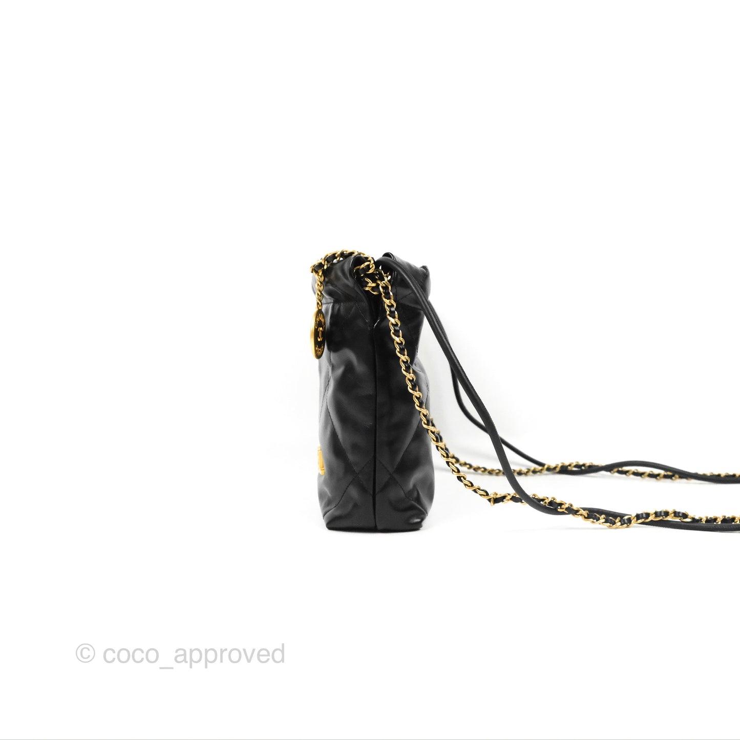 Chanel 22 Mini Bag Black Crumpled Calfskin
