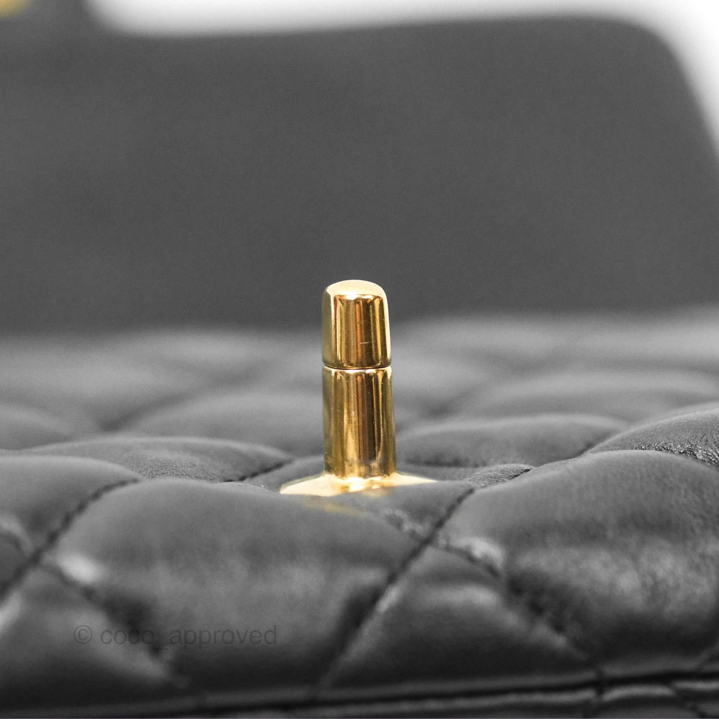 Chanel Flap Bag with Adjustable Strap Black Lambskin Aged Gold Hardware 22K