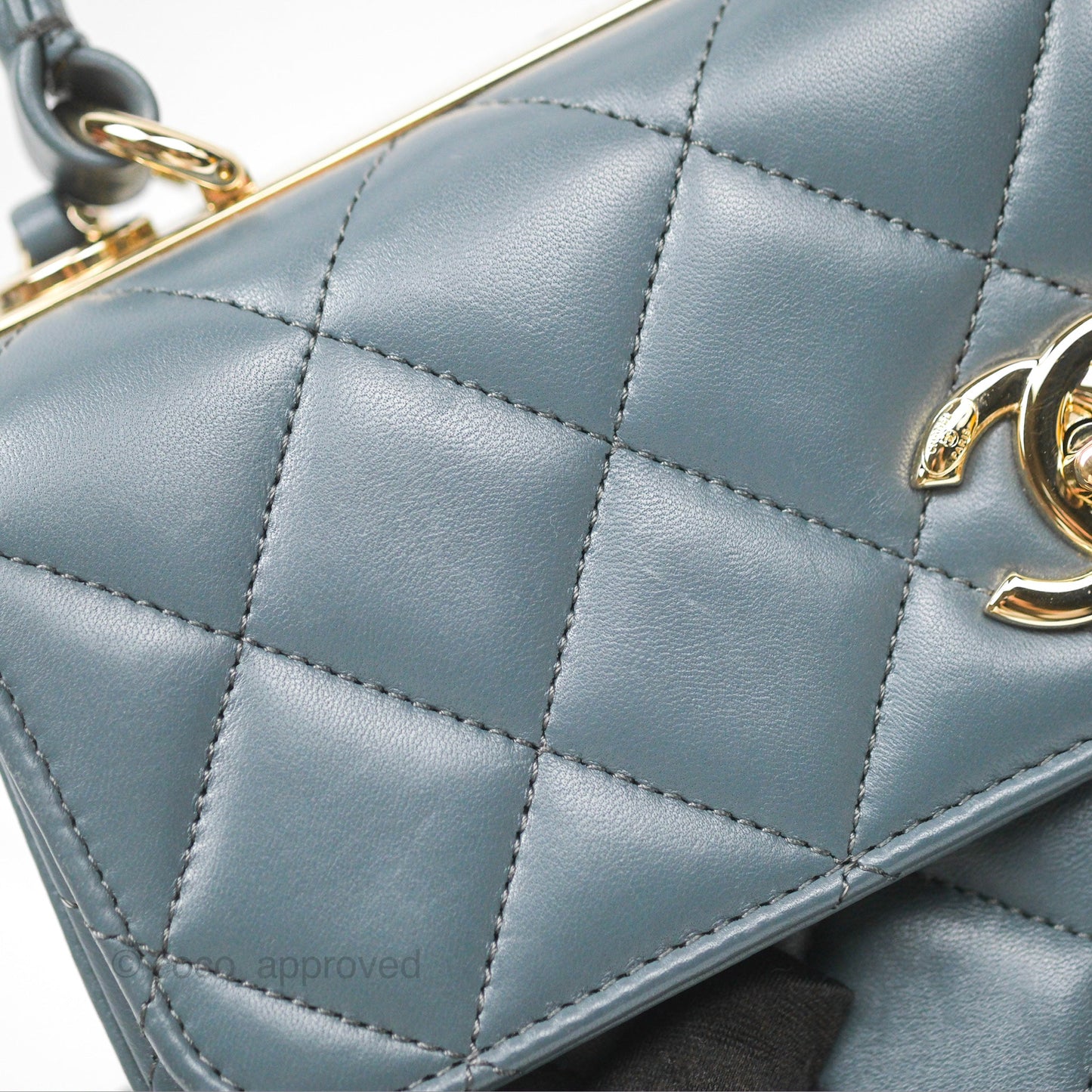Chanel Small Trendy CC Grey Blue Lambskin Gold Hardware