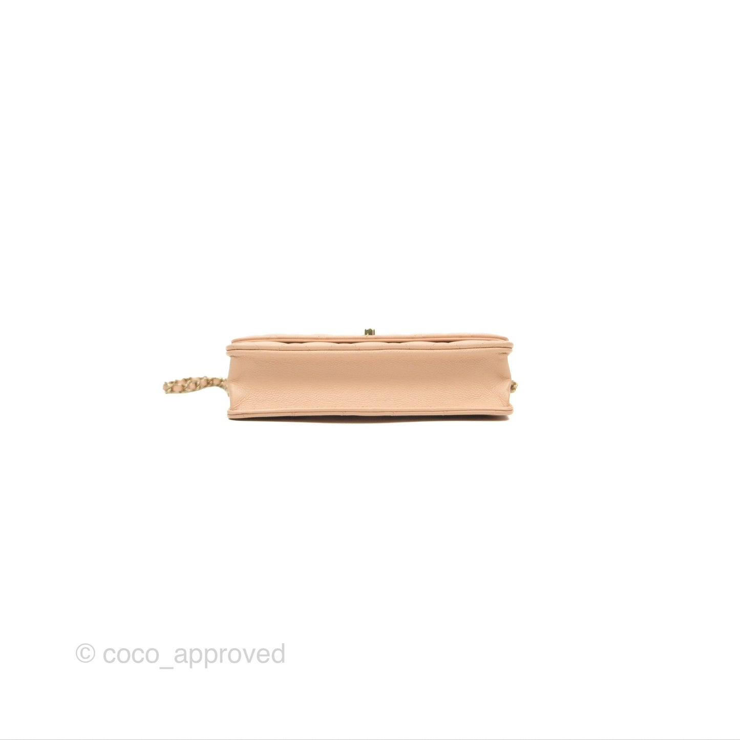 Chanel Quilted Bow Wallet On Chain WOC Light Beige Caviar Gold Hardware