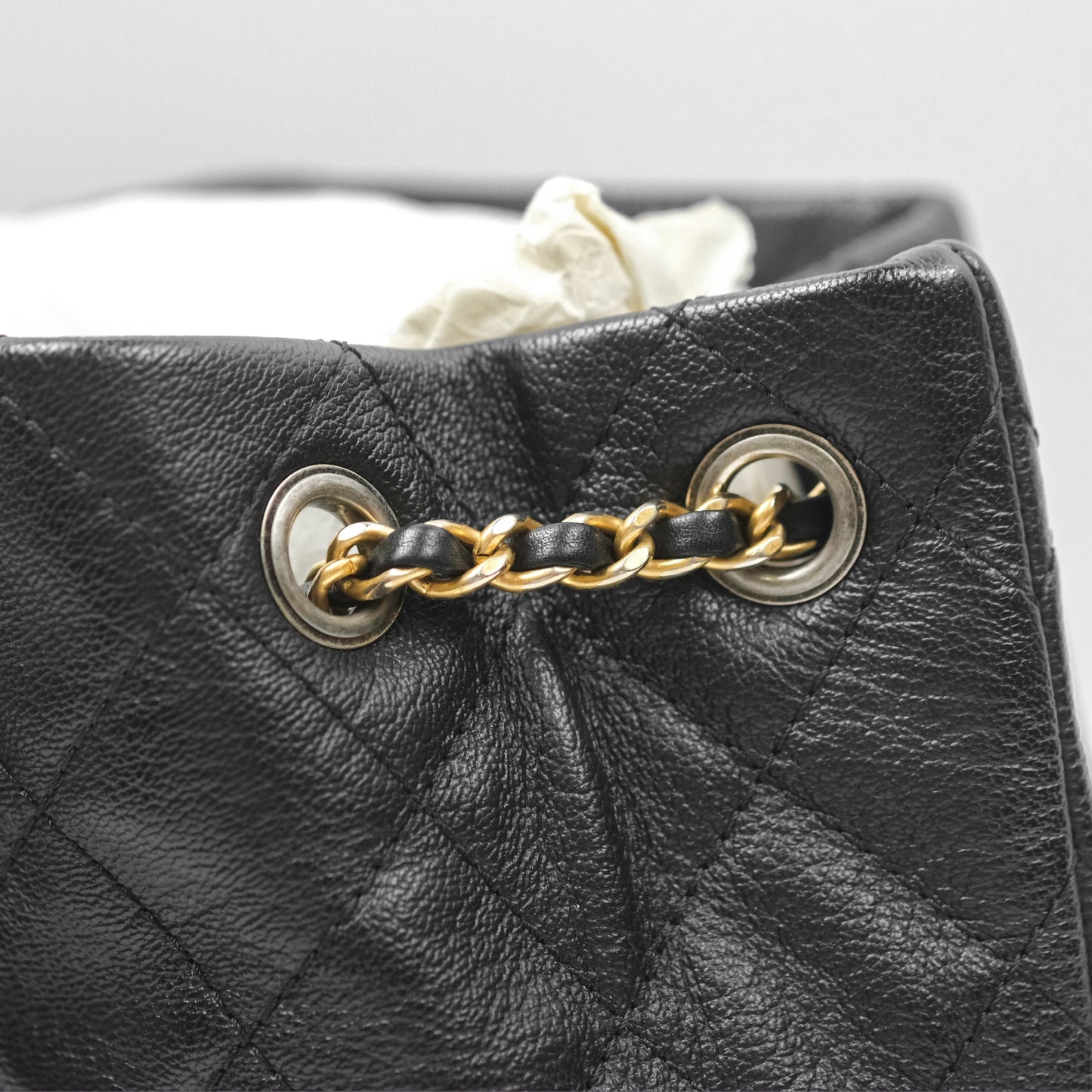Chanel Small Gabrielle Backpack Black Patent Goatskin