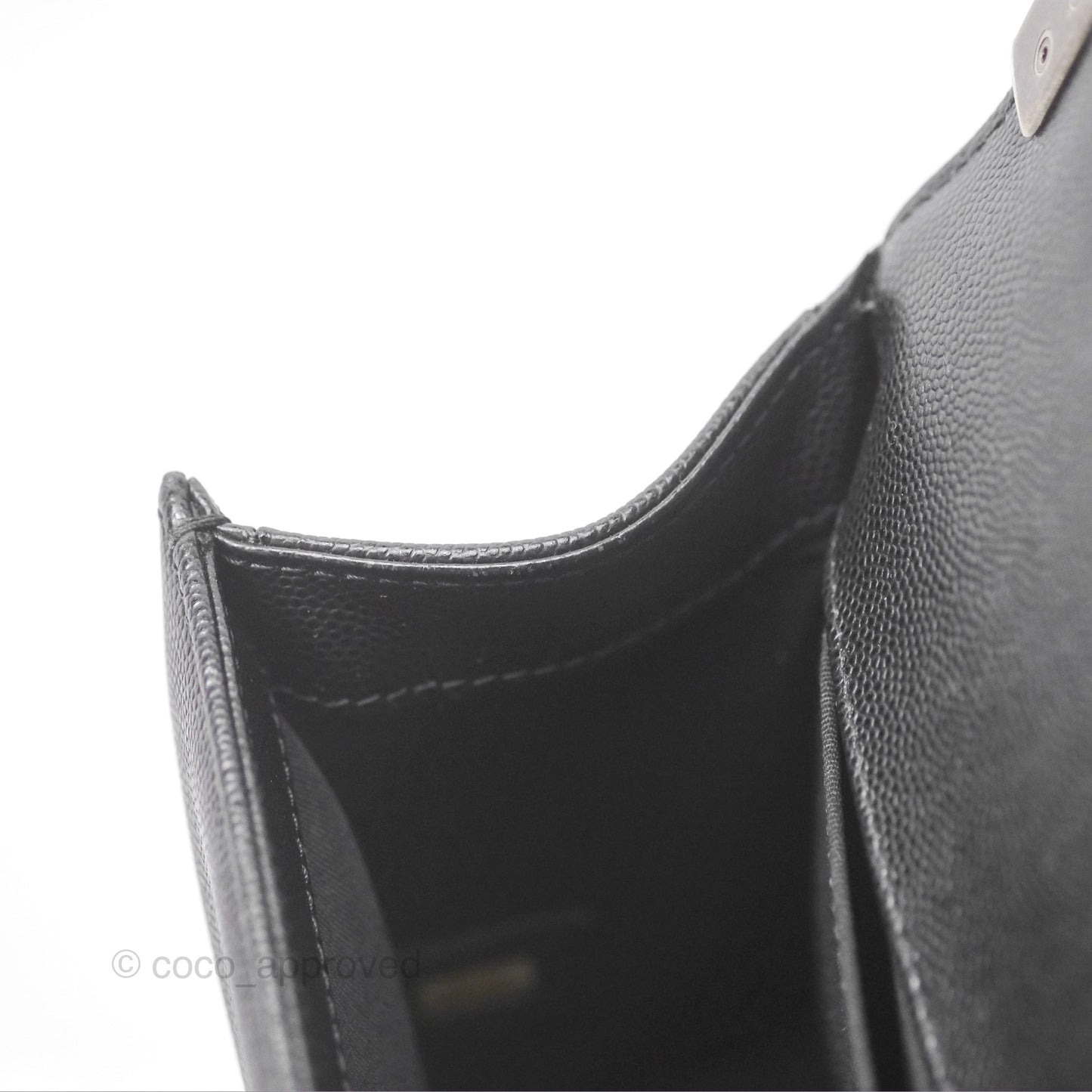 Chanel Medium Boy Quilted Black Caviar Ruthenium Hardware