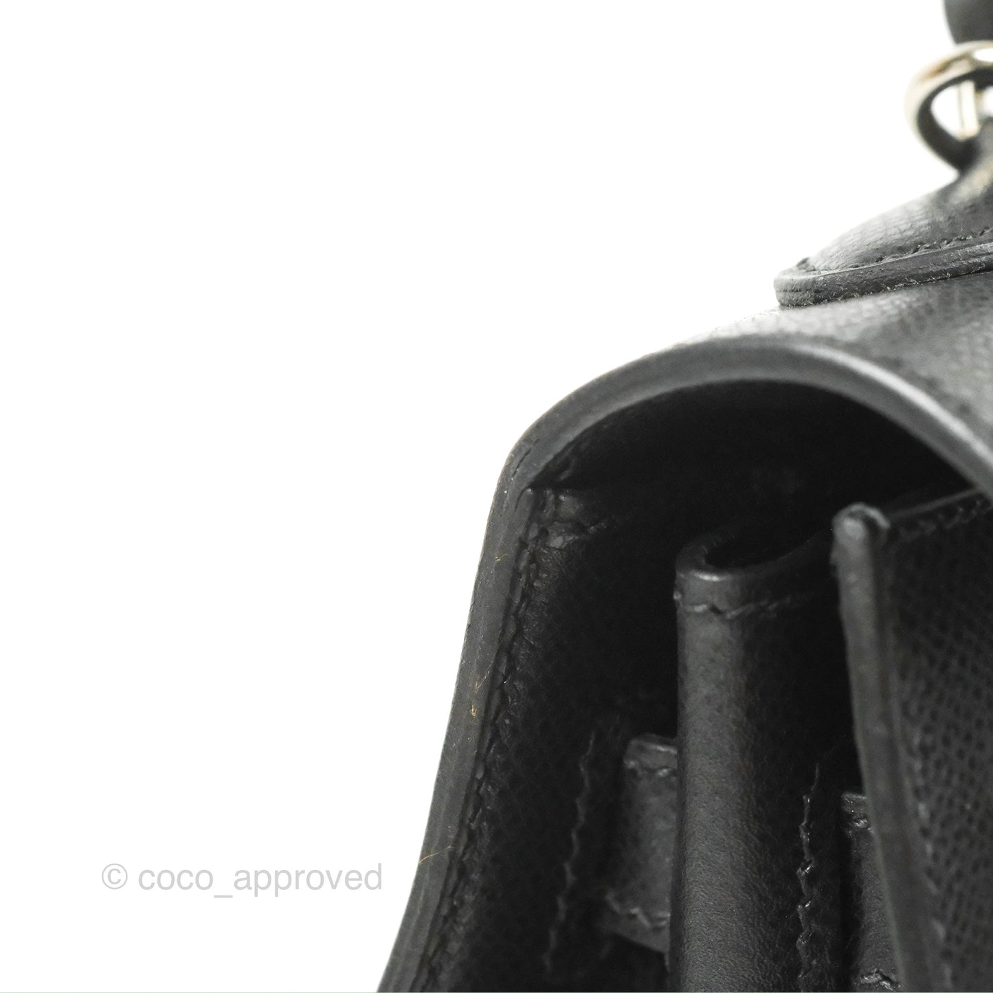 Hermès Kelly 32 Sellier Black Epsom Palladium Hardware