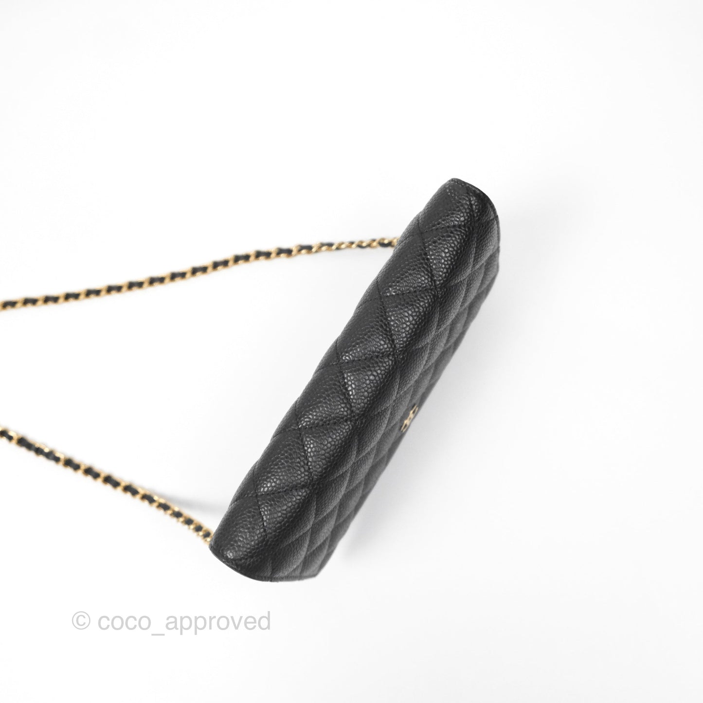 Chanel Classic Wallet On Chain WOC Quilted Black Caviar Gold Hardware