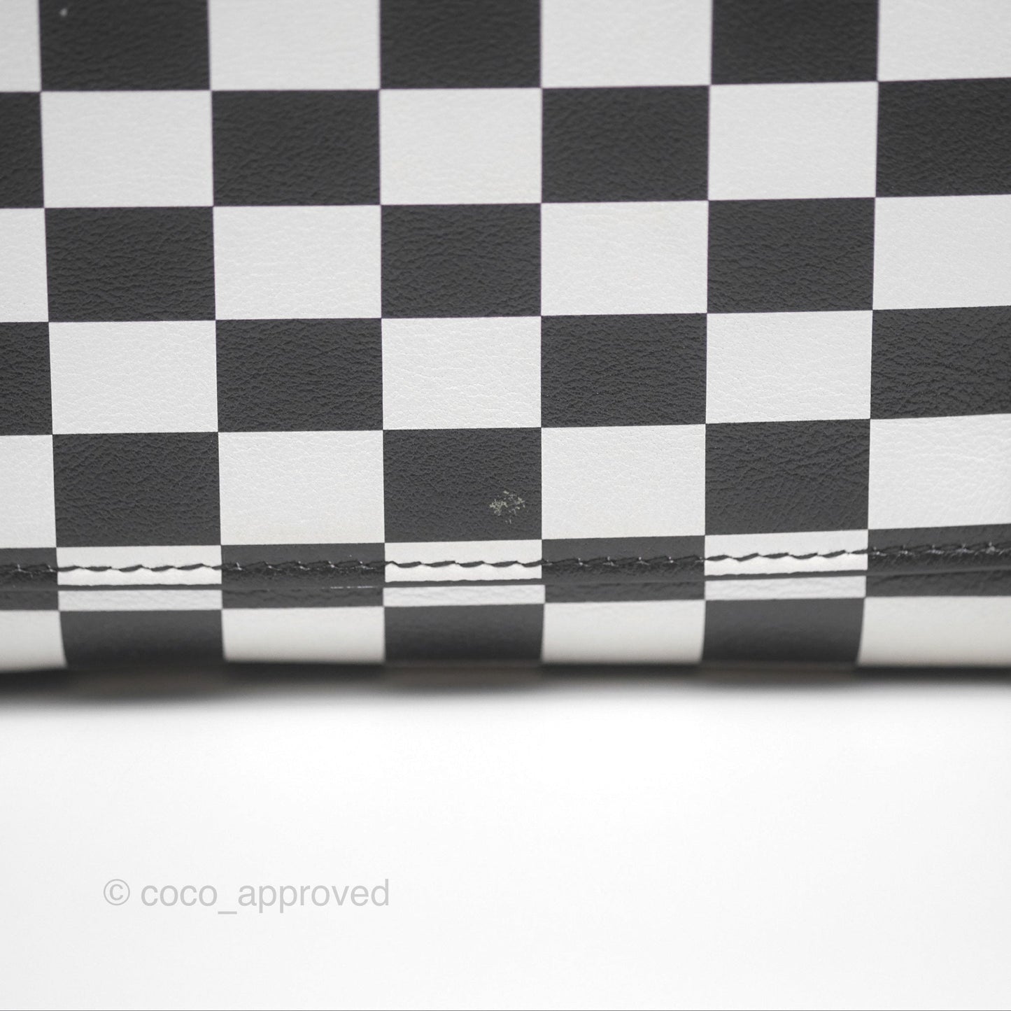 Christian Dior Medium Lady Dior Checkered Black/ White Calfskin