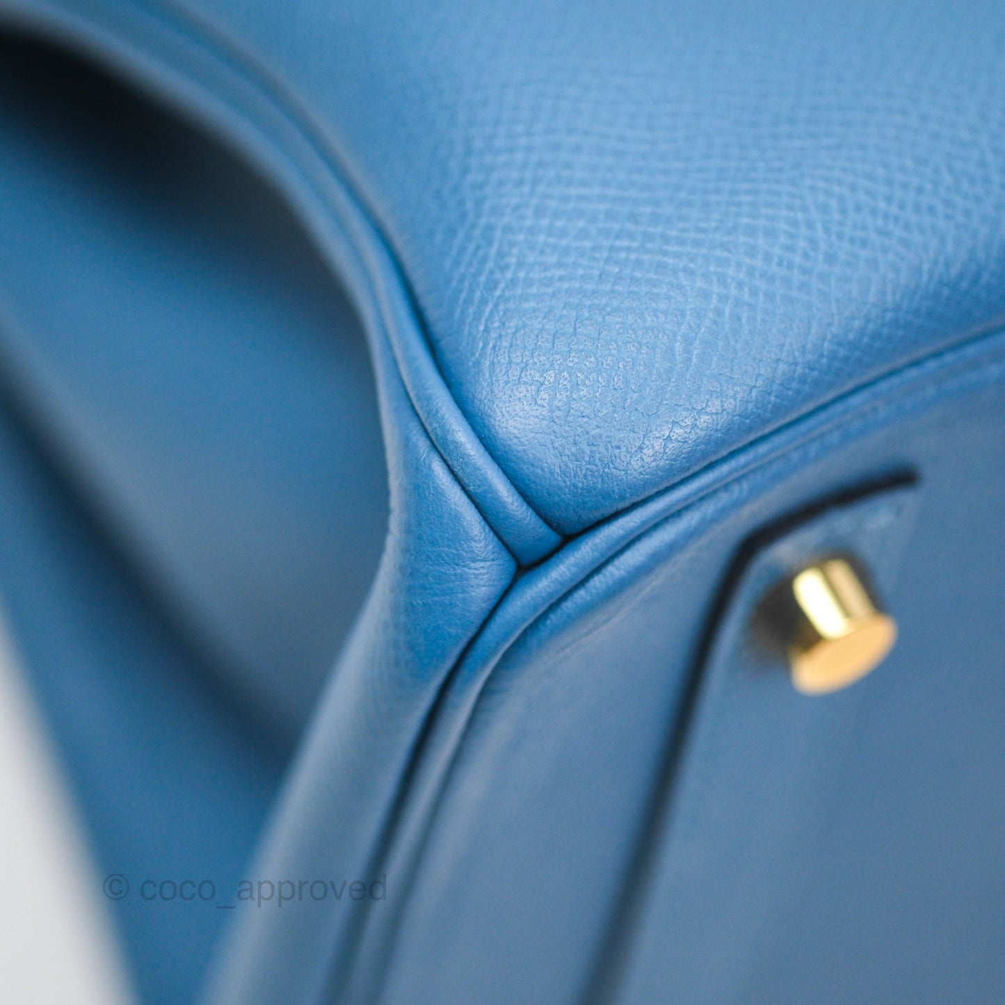 Hermès Birkin 30 Retourne Bleu Brighton 7E Epsom Gold Hardware