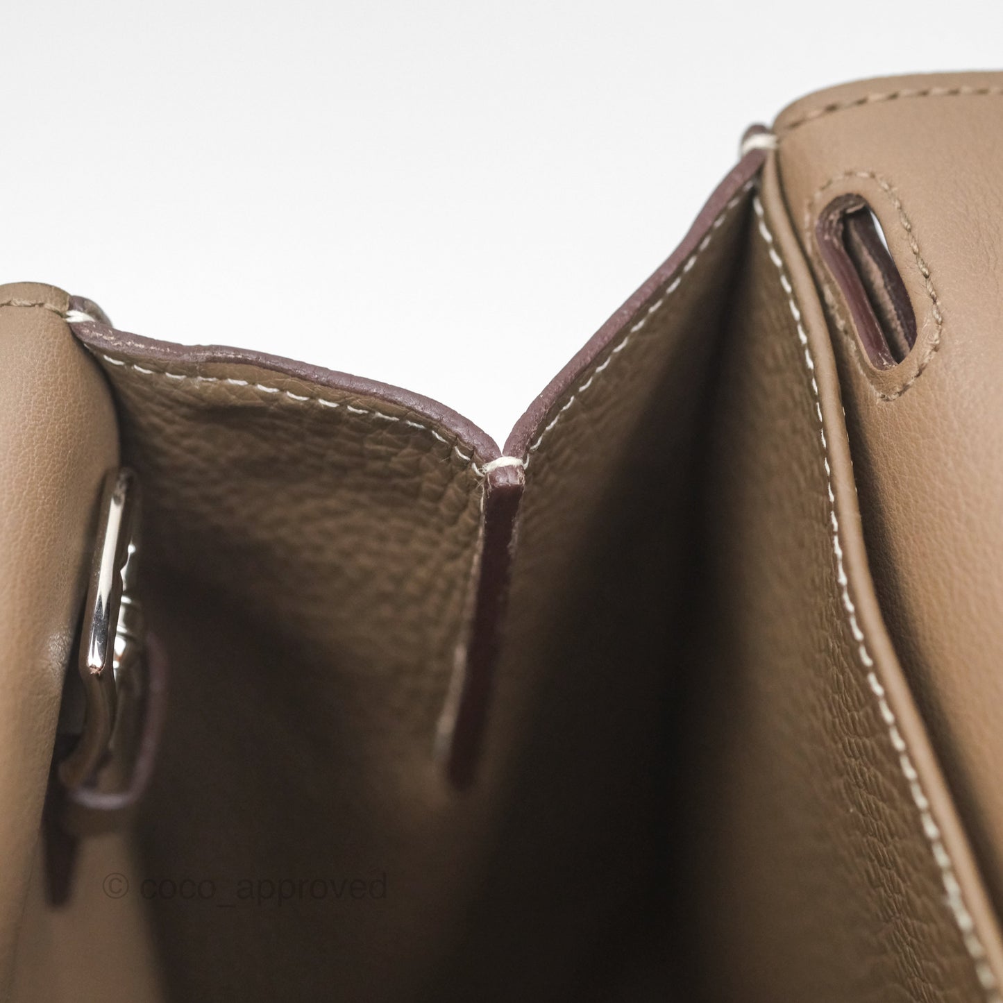 Hermès Halzan 31 Etoupe Clemence Palladium Hardware