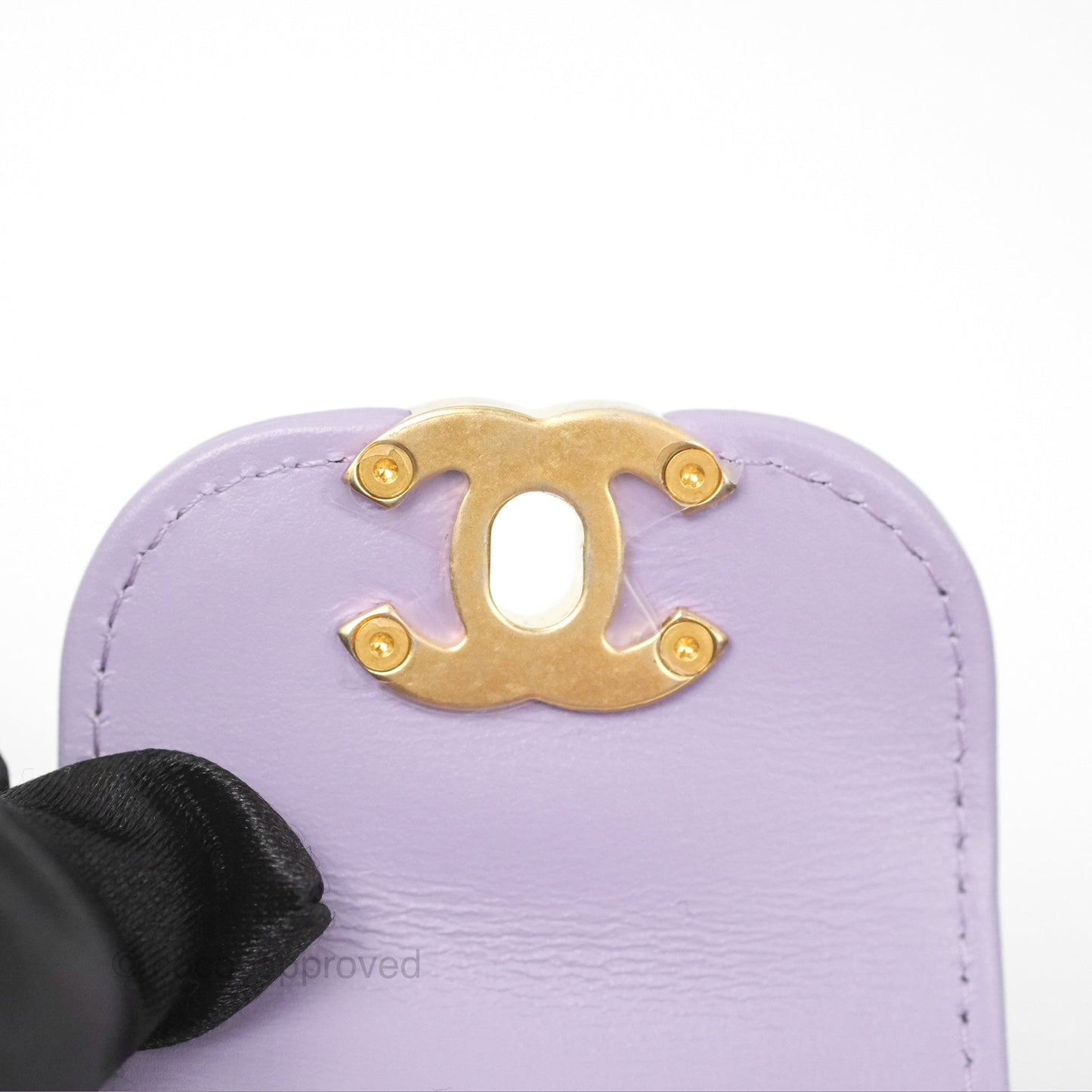 Chanel Mini Nano Kelly Bag Purple Shiny Calfskin Aged Gold Hardware
