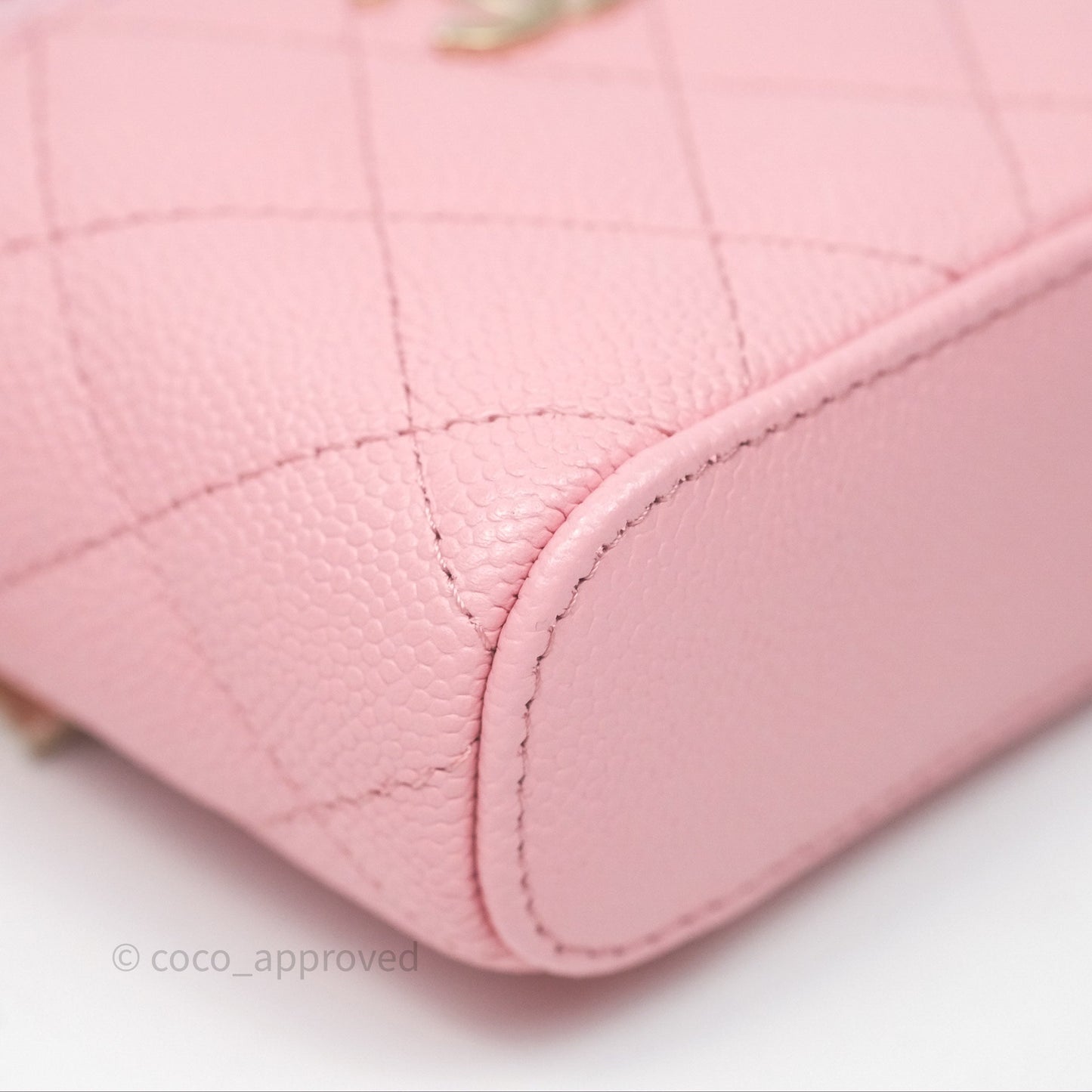 Chanel Quilted Mini Handle With Care Vanity Case With Chain Pink Caviar Gold Hardware