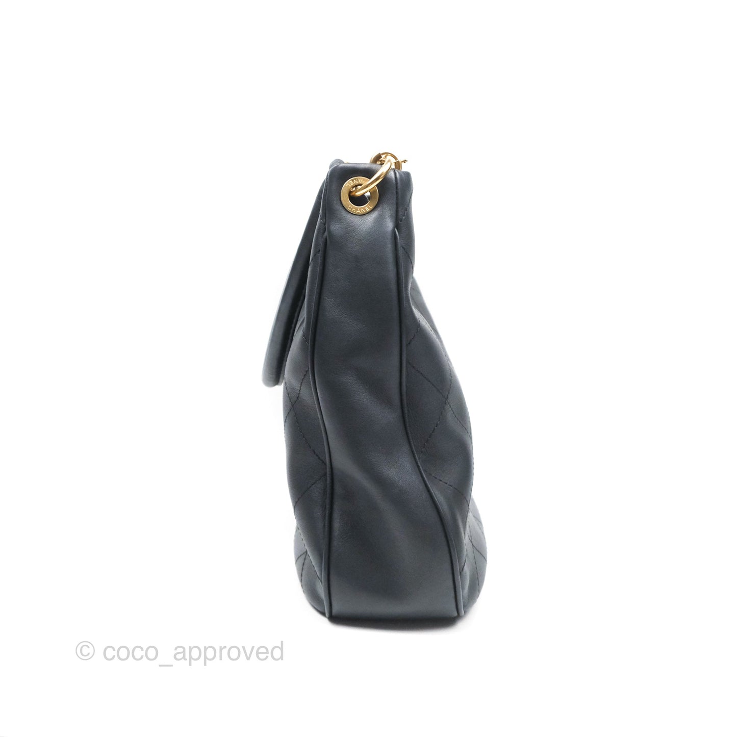 Chanel Large Hobo Tote Lambskin Black Aged Gold Hardware