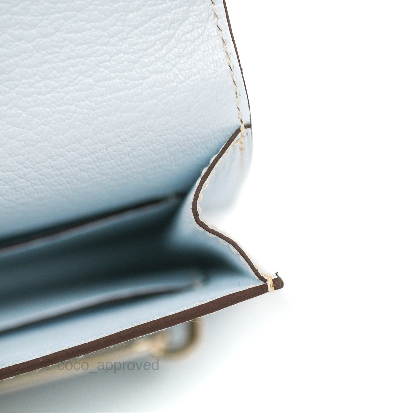 Hermès Roulis Slim Wallet Bleu Brume Chevre Mysore Palladium Hardware