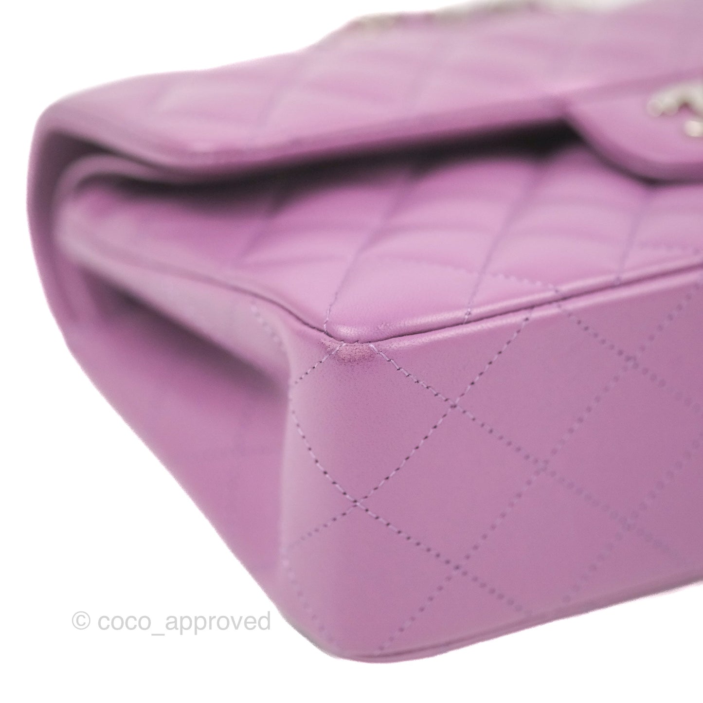 Chanel Small Classic Quilted Flap Purple Lambskin Silver Hardware