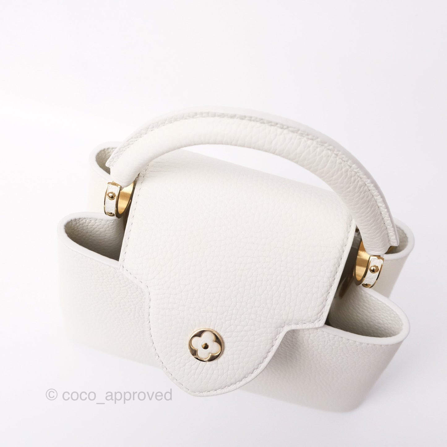 Louis Vuitton Taurillon Capucines BB Snow