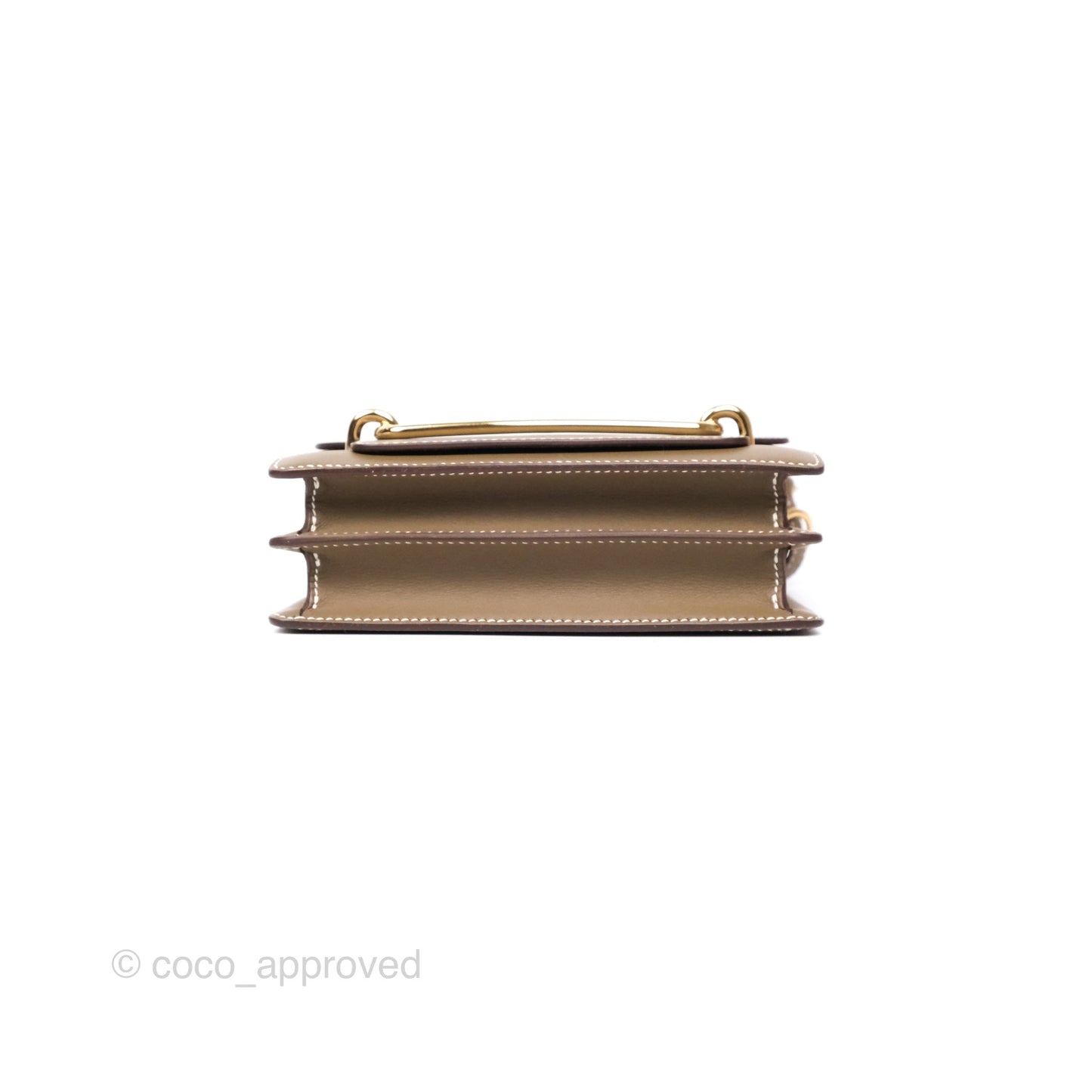 Hermès Roulis Mini 18 Etoupe 18 Swift Gold Hardware