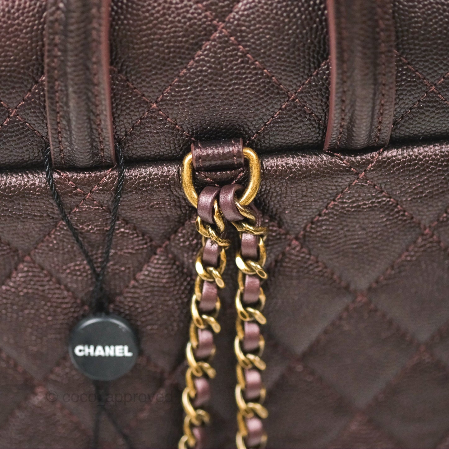 Chanel Quilted Filigree Backpack Iridescent Burgundy Caviar