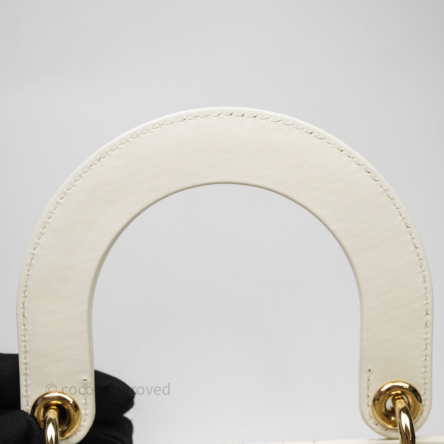 Christian Dior Small My ABCDior Lady Dior Bag White Cannage Lambskin Gold Hardware