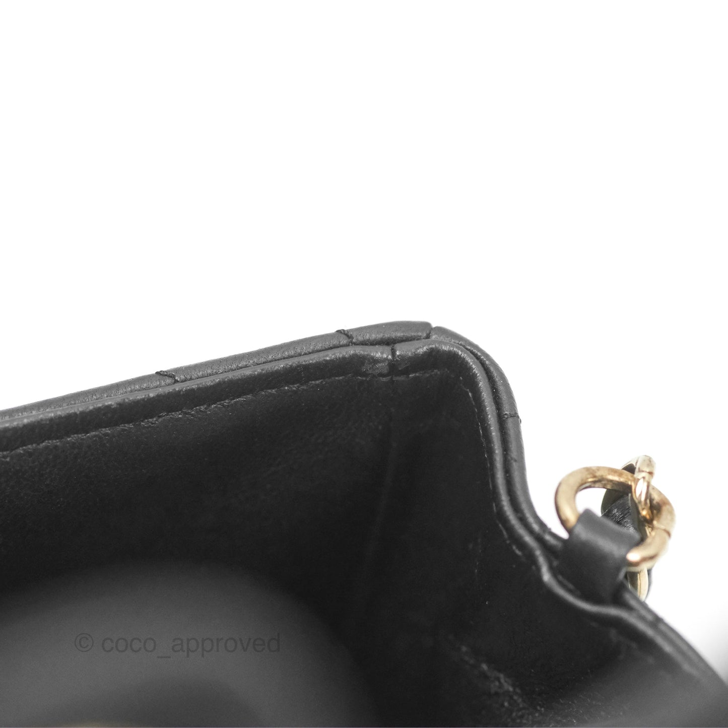 Chanel Mini Rectangular Flap Chevron Black Lambskin Gold Hardware