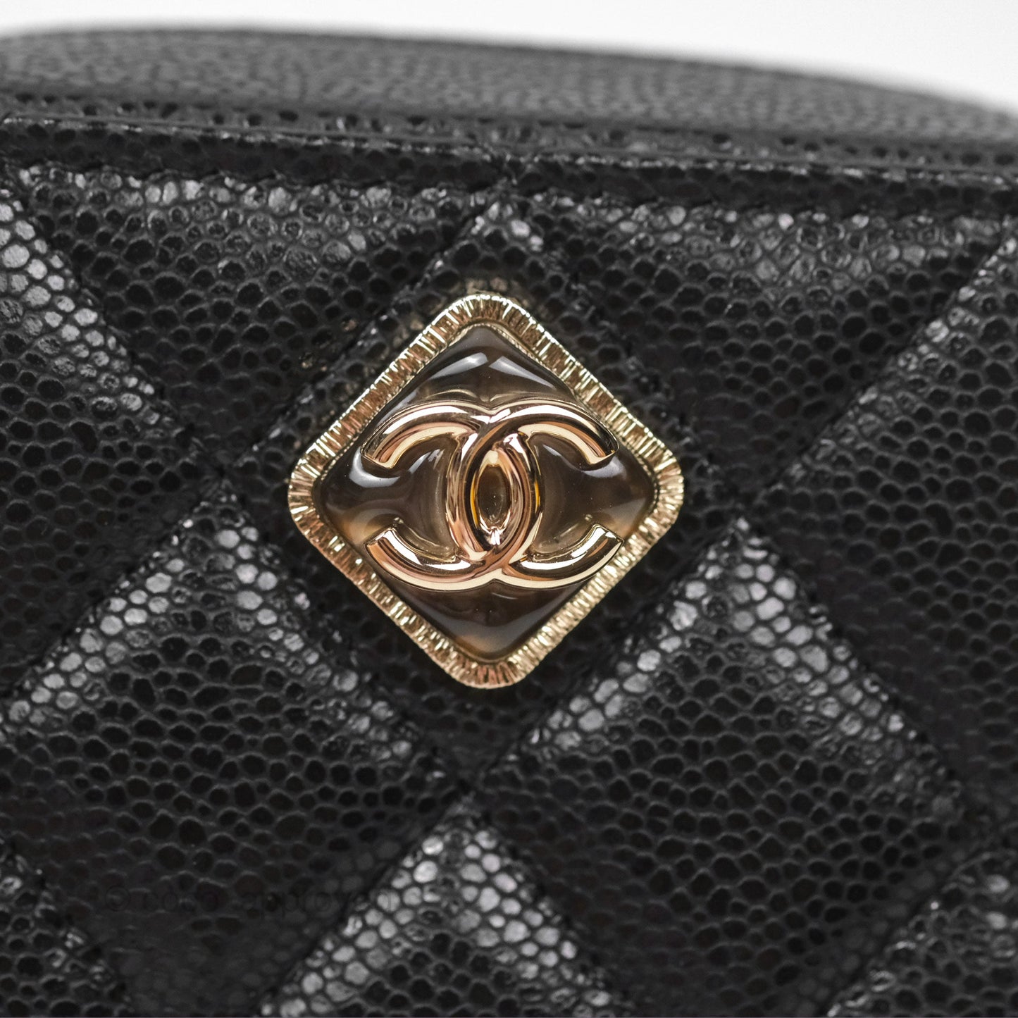 Chanel Mini Clutch With Chain Black Caviar Gold Hardware