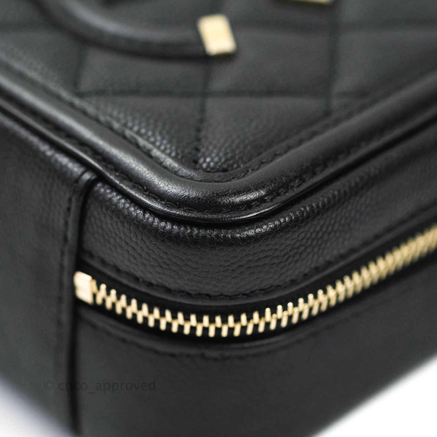 Chanel CC Filigree Vanity Clutch With Chain Caviar Black