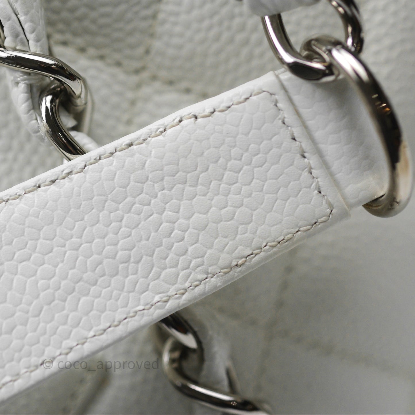 Chanel GST White Caviar Silver Hardware