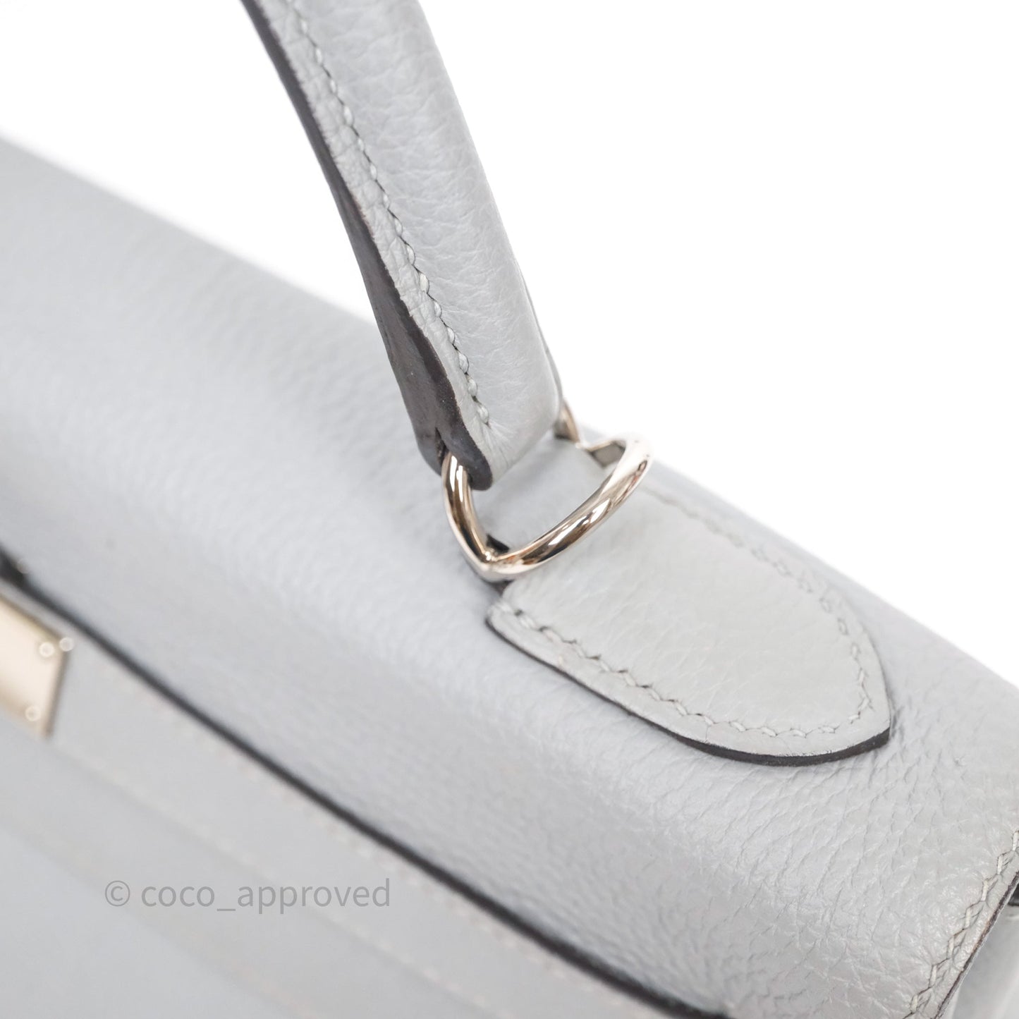Hermès Kelly 32 Retourne Bleu Glacier 8U Togo Palladium Hardware