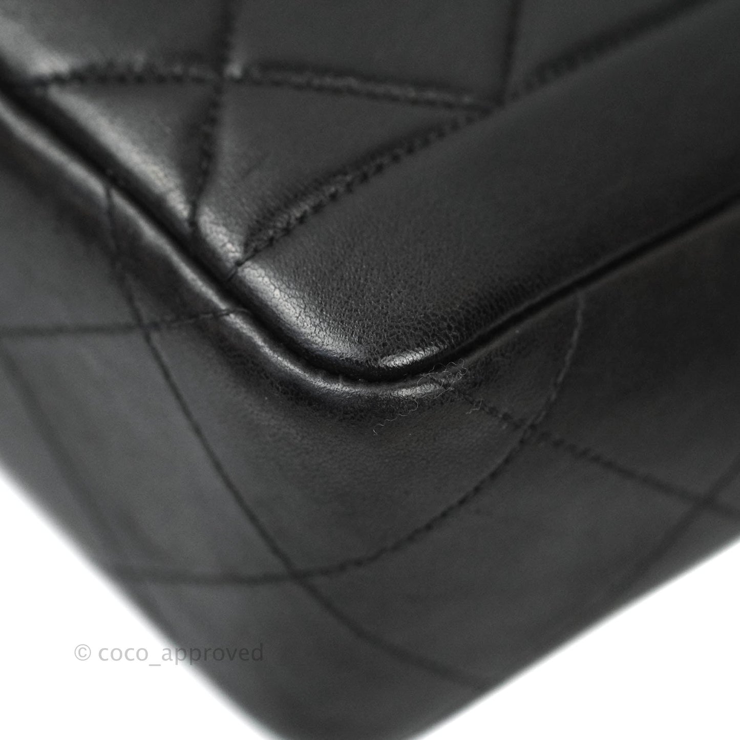 Chanel Vintage Quilted Medium Flap Bag Black Lambskin 24K Gold Hardware