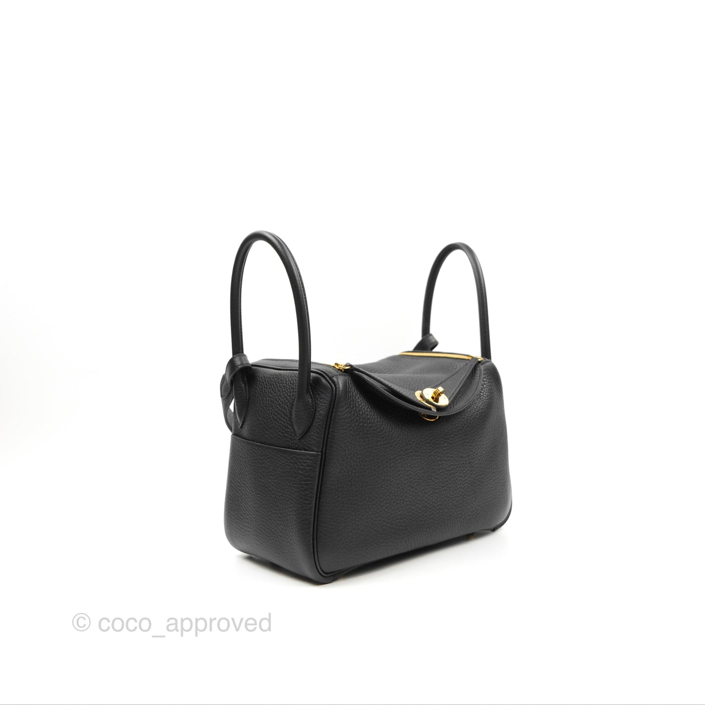 Hermès Lindy 26 Black Clemence Gold Hardware