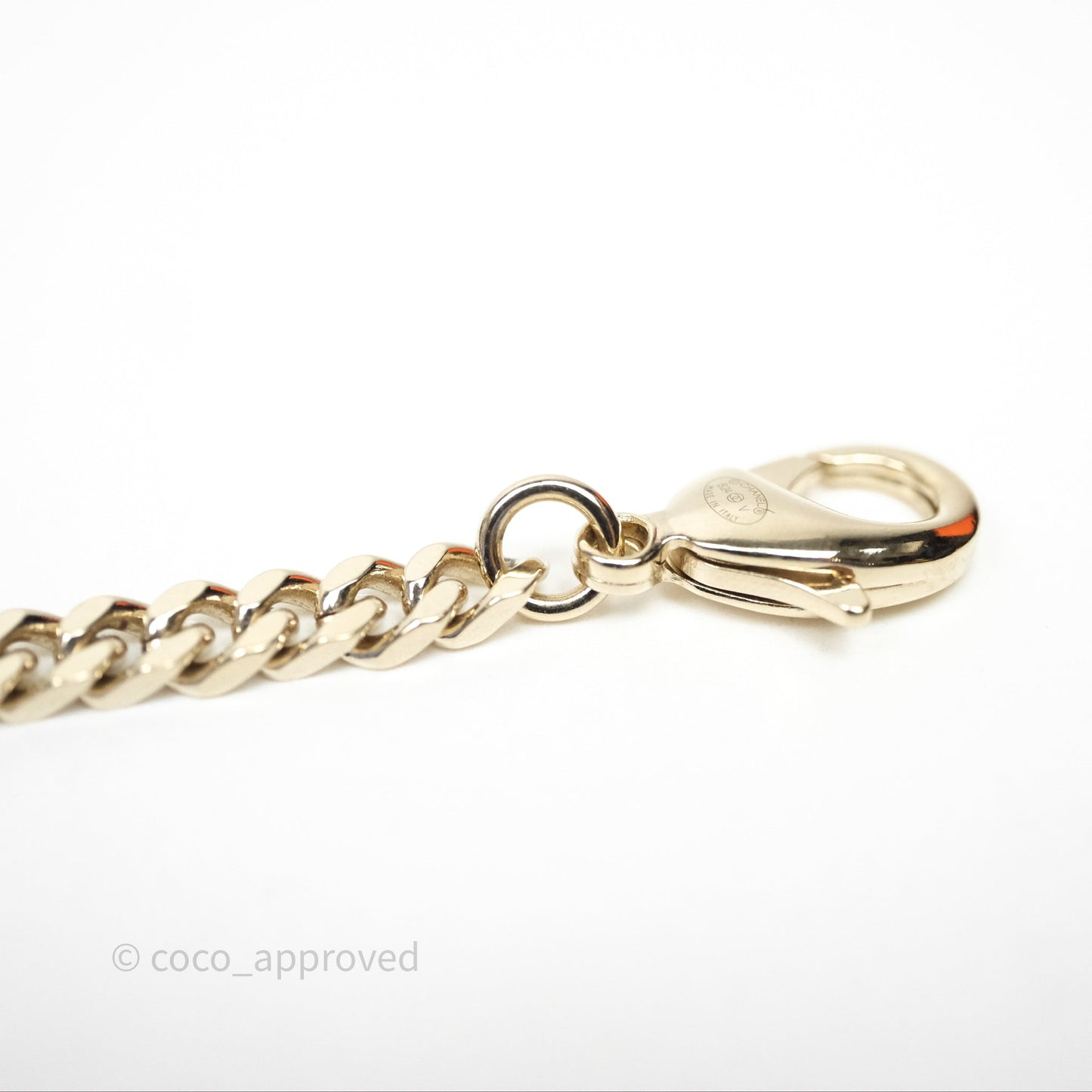 Chanel Silver CC Crystal Chain Choker Gold Tone 24V