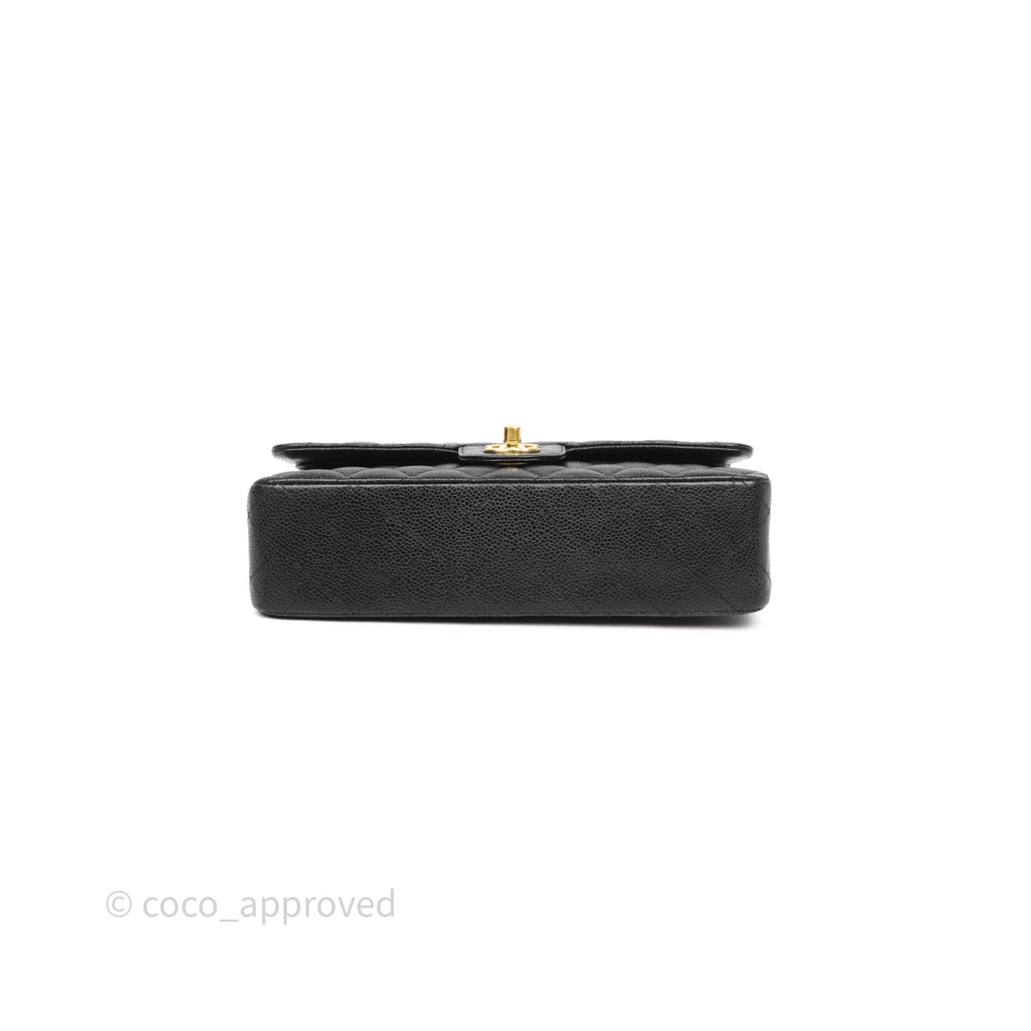 Chanel Classic M/L Medium Flap Quilted Black Caviar Gold Hardware