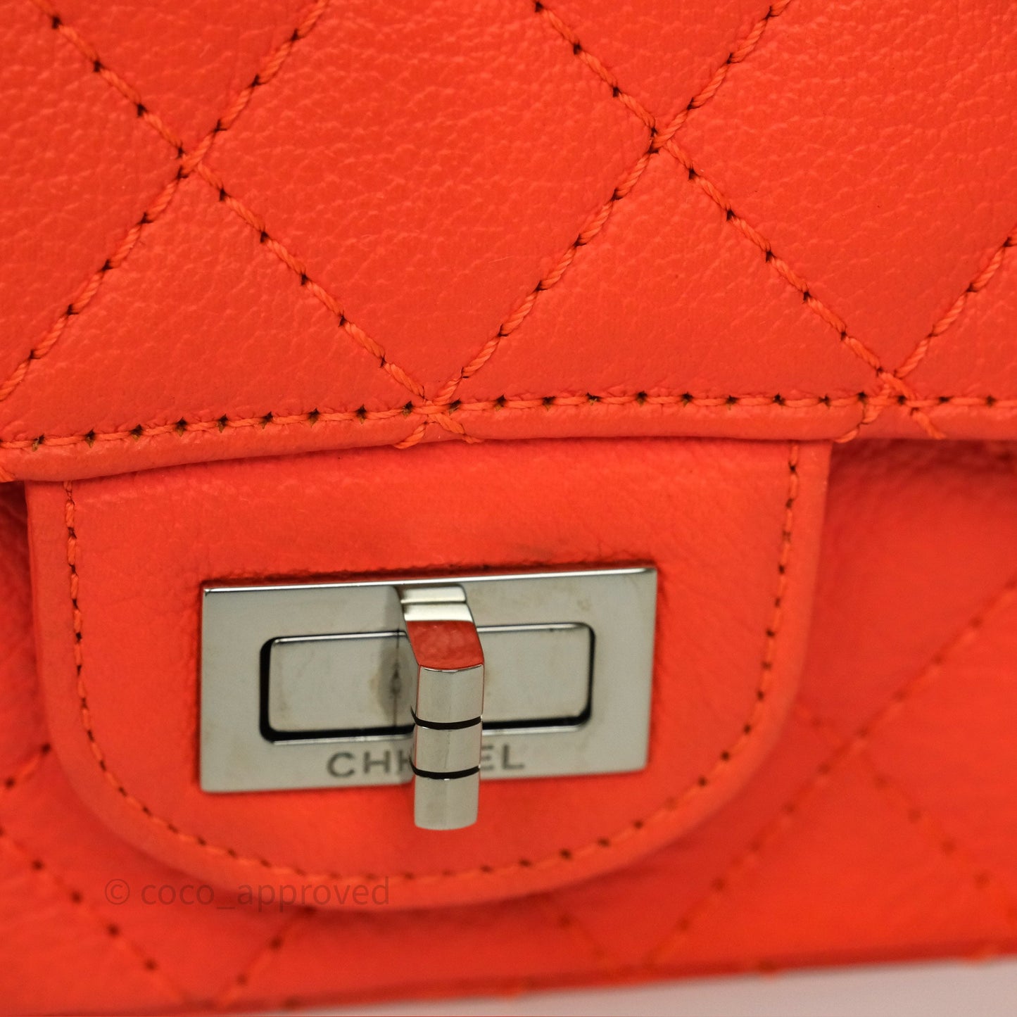 Chanel Mini Reissue 224 Tangerine Orange Goatskin Silver Hardware
