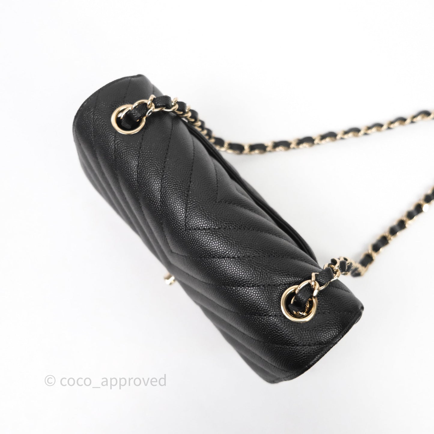 Chanel Quilted Mini Rectangular Black Caviar Gold Hardware