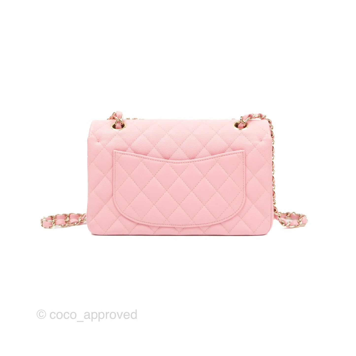Chanel Small Classic Quilted Flap Sakura Pink Caviar Gold Hardware 22C