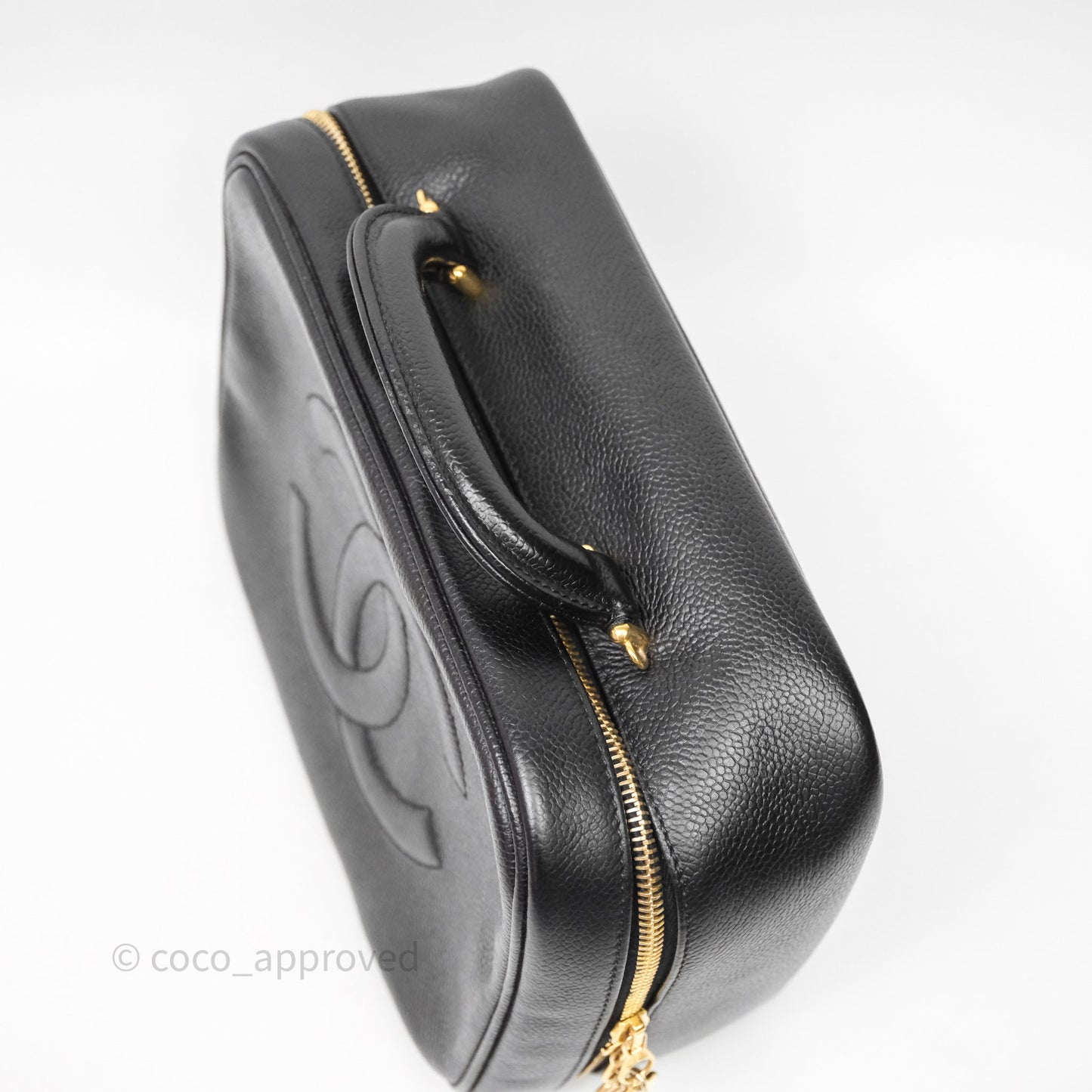 Chanel Vintage Timeless Vanity Case Caviar 24K Gold Hardware