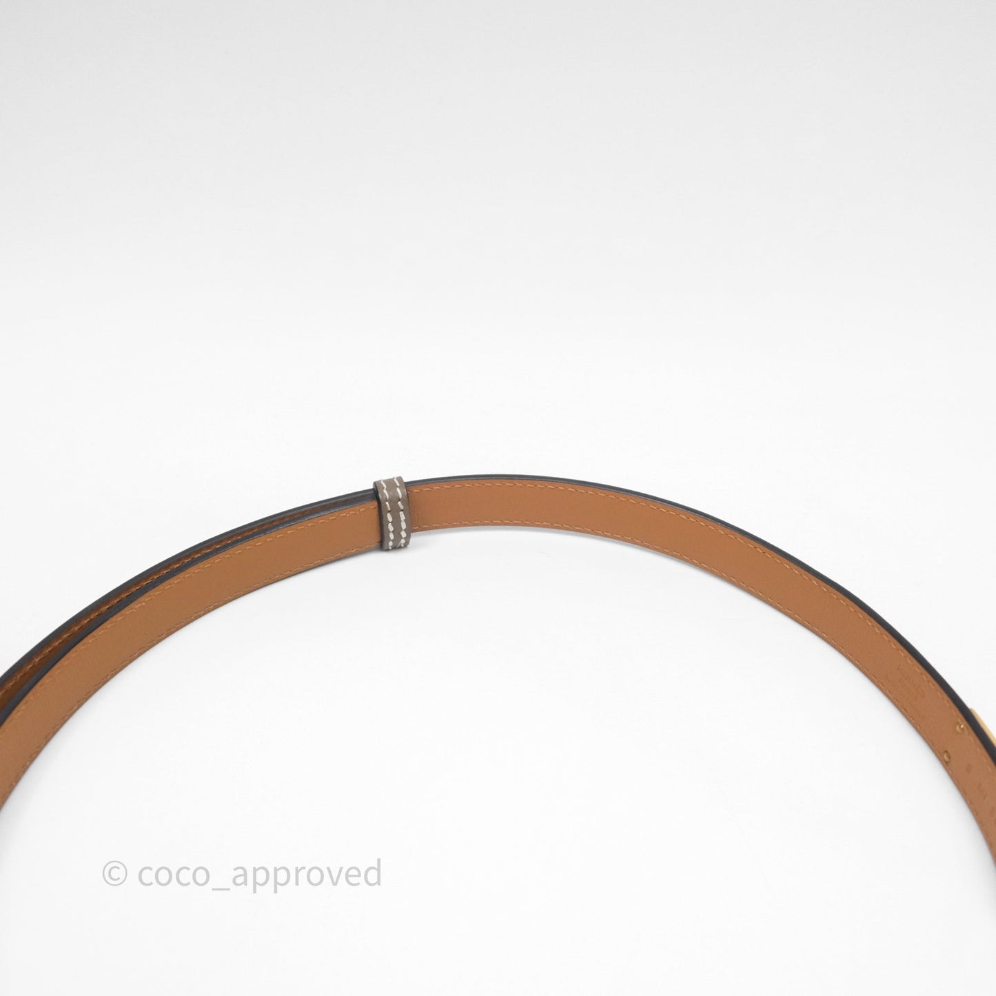 Hermès Kelly Buckle Belt Etoupe Epsom Rose Gold Hardware
